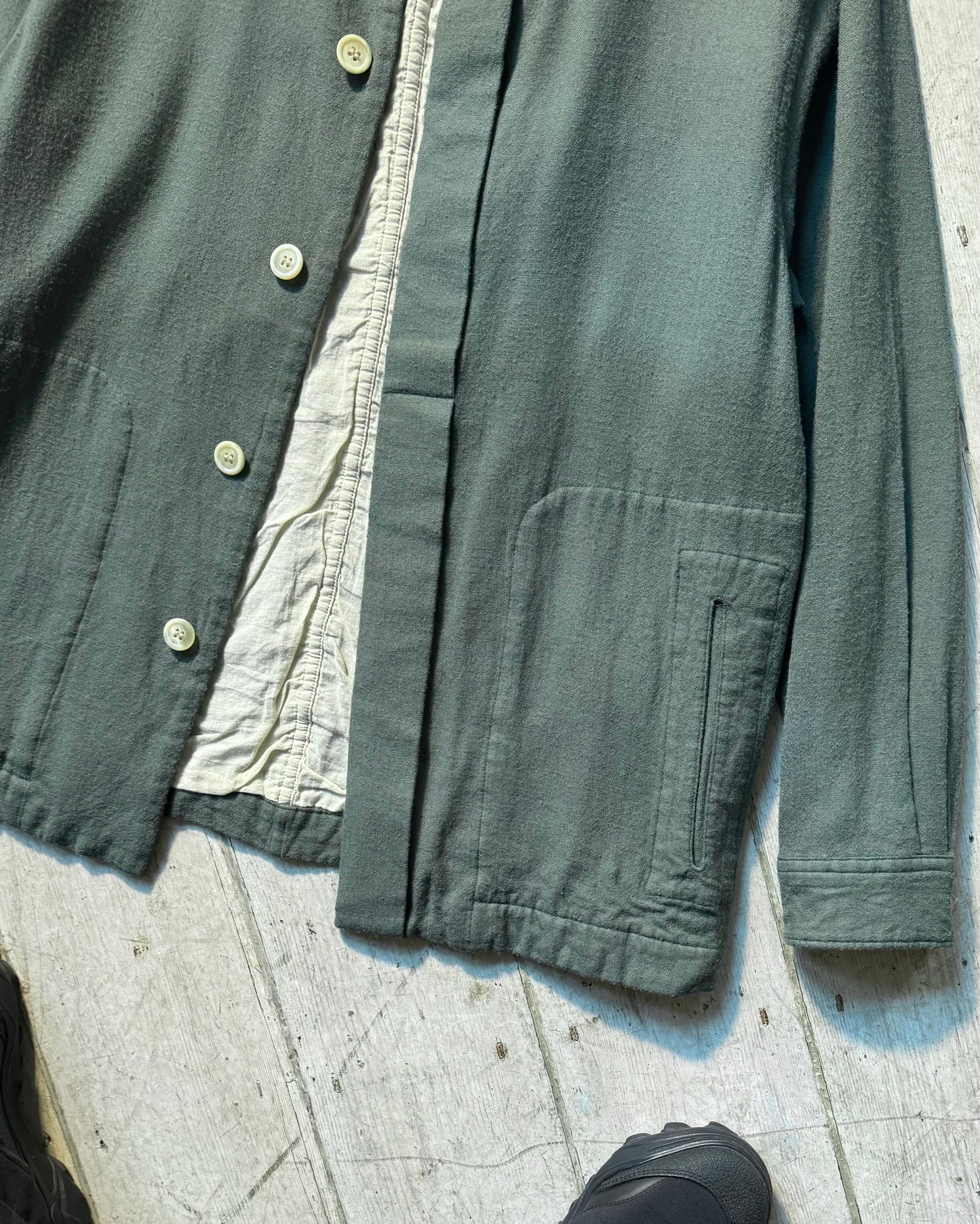 1996 Muted Grey Green Hidden Placket Jacket (~L~)