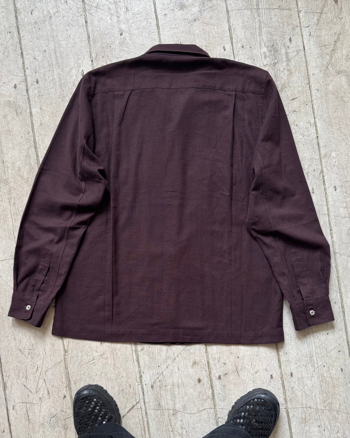 1993 Maroon Brown Lightweight Over Shirt (M~L)