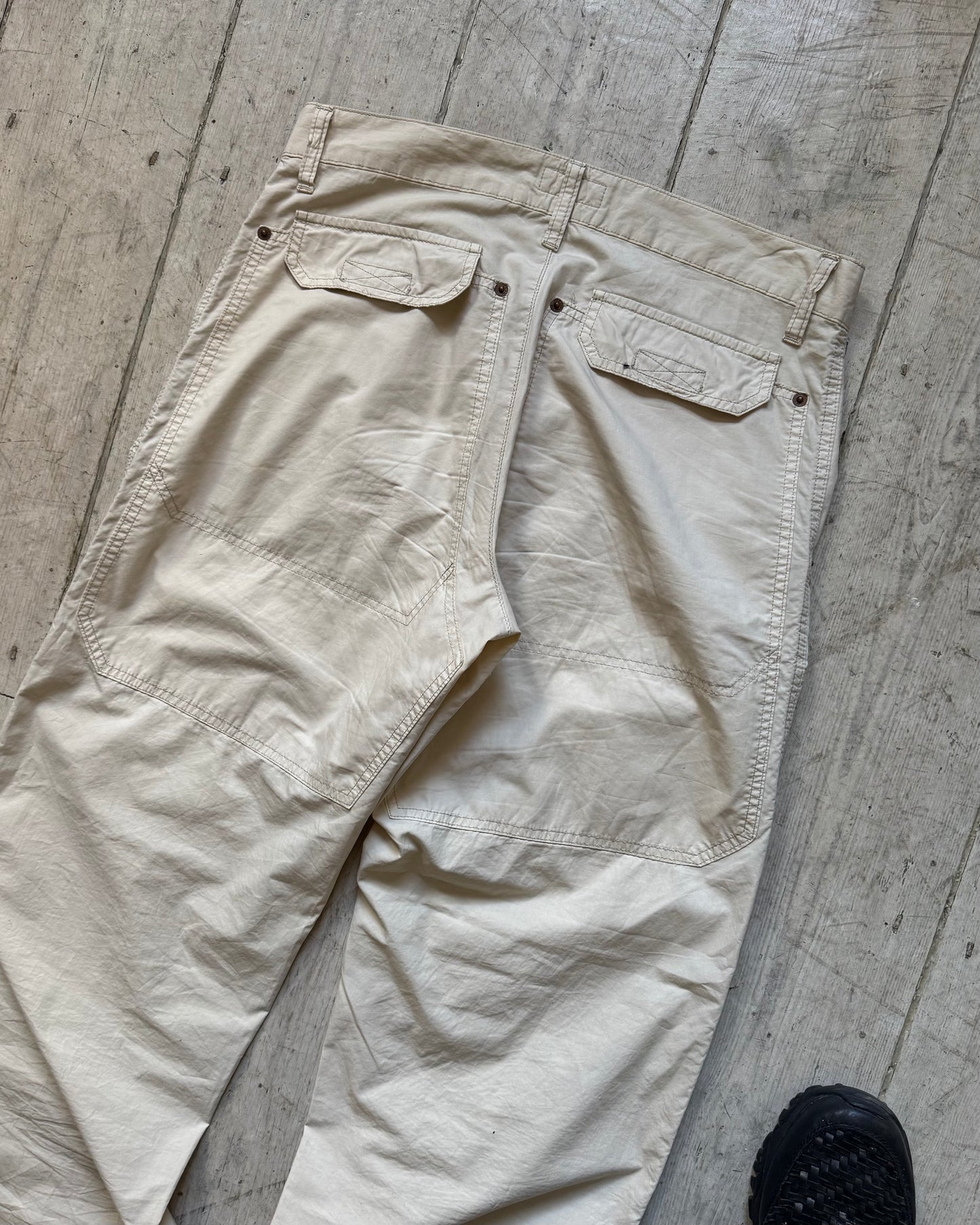 Early 2000s Cream Lightweight Front Carpenter Pants (31~33)