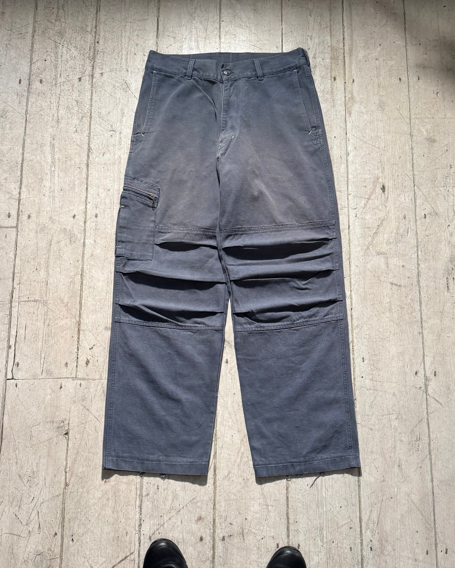 Cold Grey / Lime Asymmetrical Knee Darted Cargo Pant's (32~33)