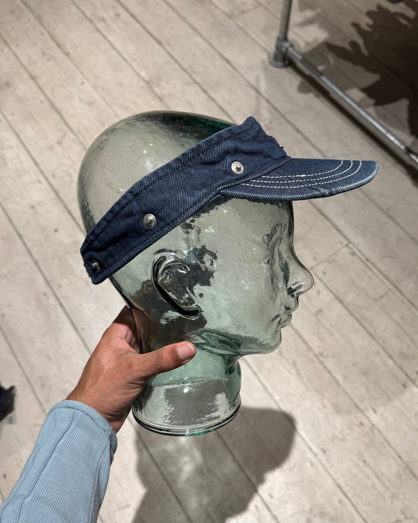 Early 2000s 2 in 1 Convertible Denim Snap Off Visor Cap / Hat