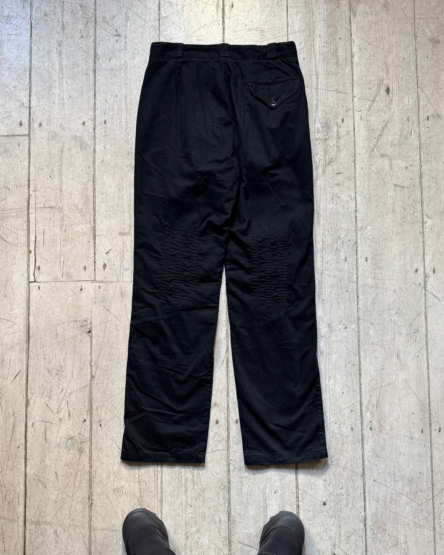 2000s Black Ruched Knee Detail Pants (28~29)