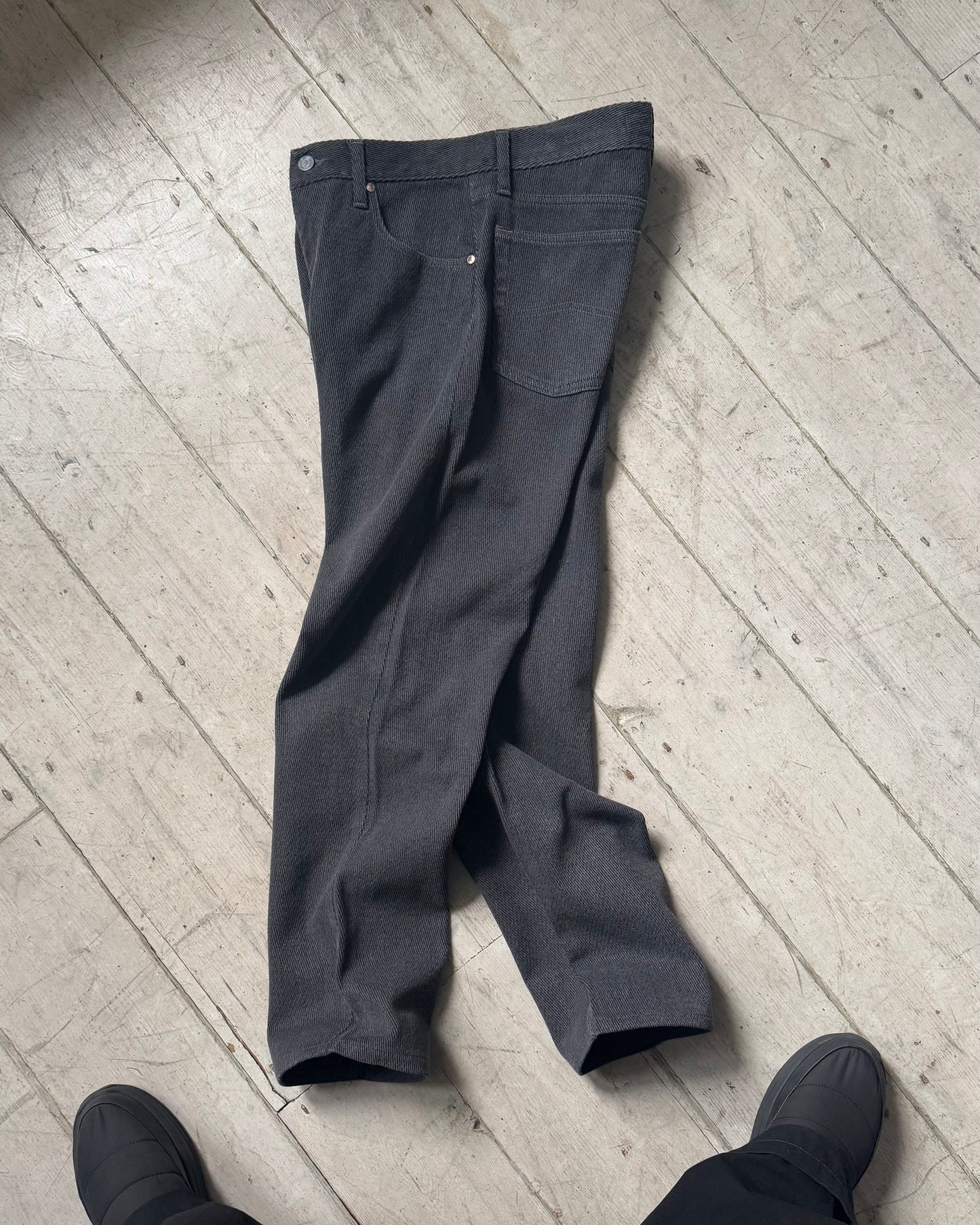 Early 2000s Eco-stone Diagonal Weave Textured Grey Pants / Trousers (28~30)