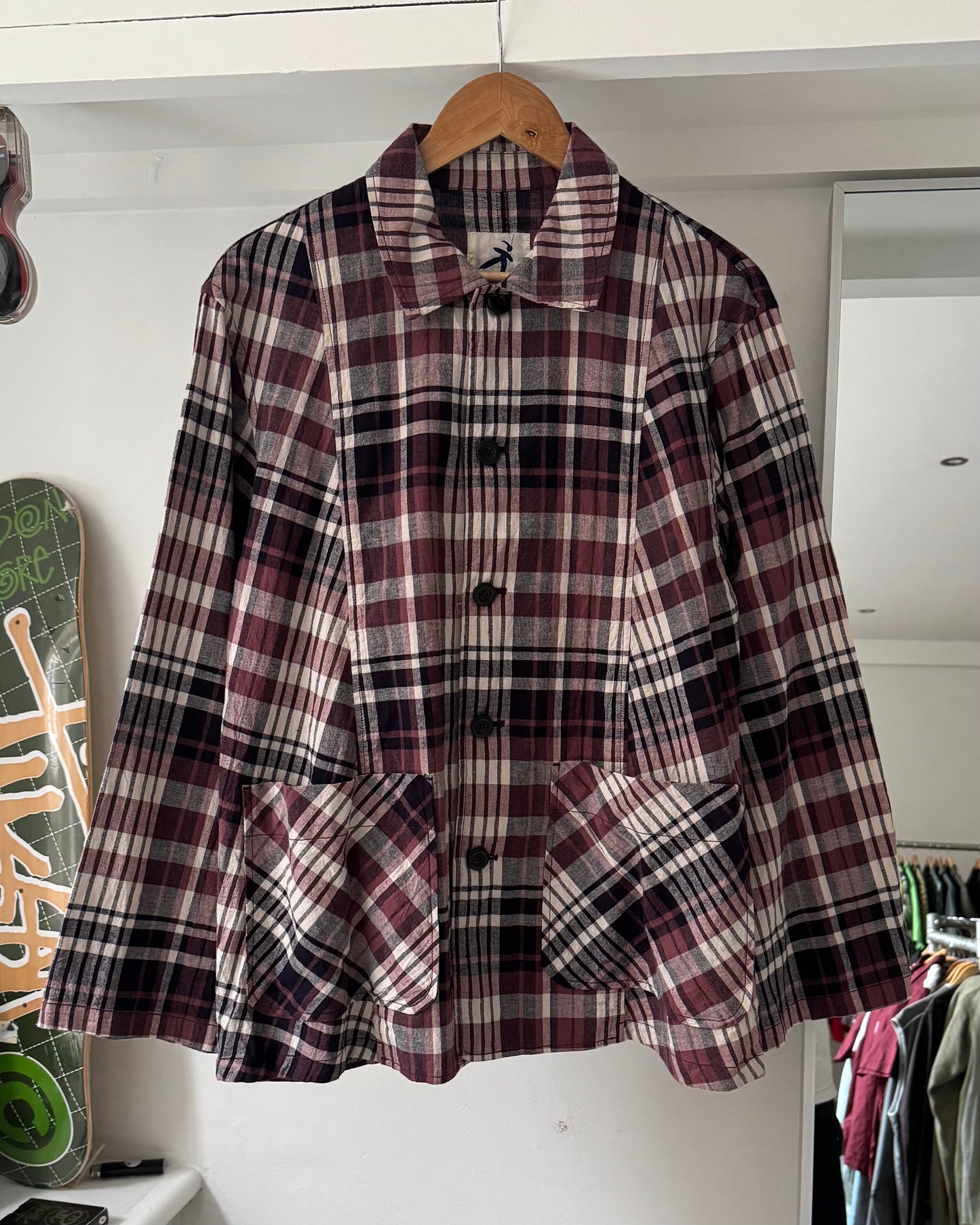Plaid Button Up Lightweight Work Jacket (~L~)