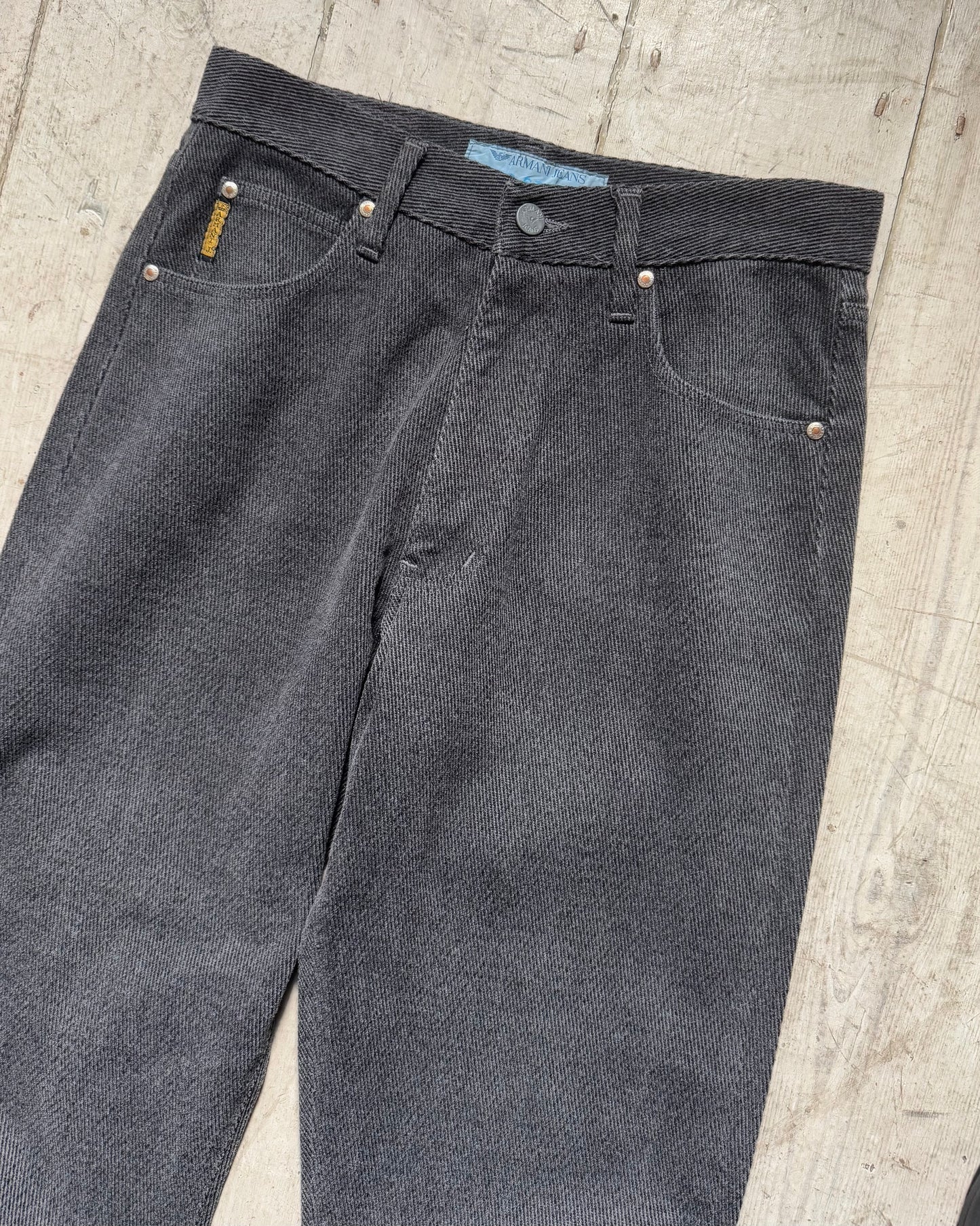 Early 2000s Eco-stone Diagonal Weave Textured Grey Pants / Trousers (28~30)