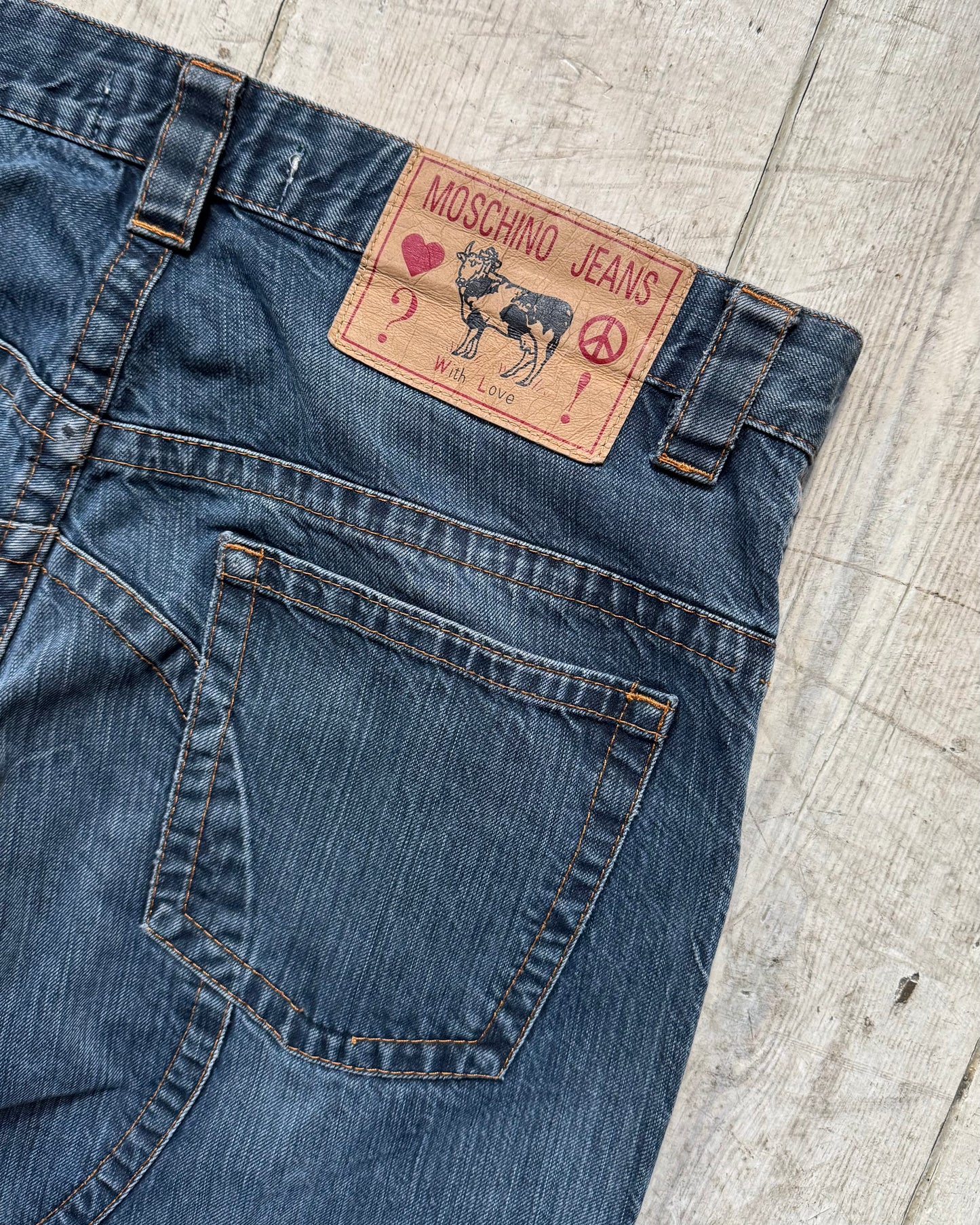 Early 2000s Blue Contrast Stitch Knee Panel Denim / Jeans (~34~)