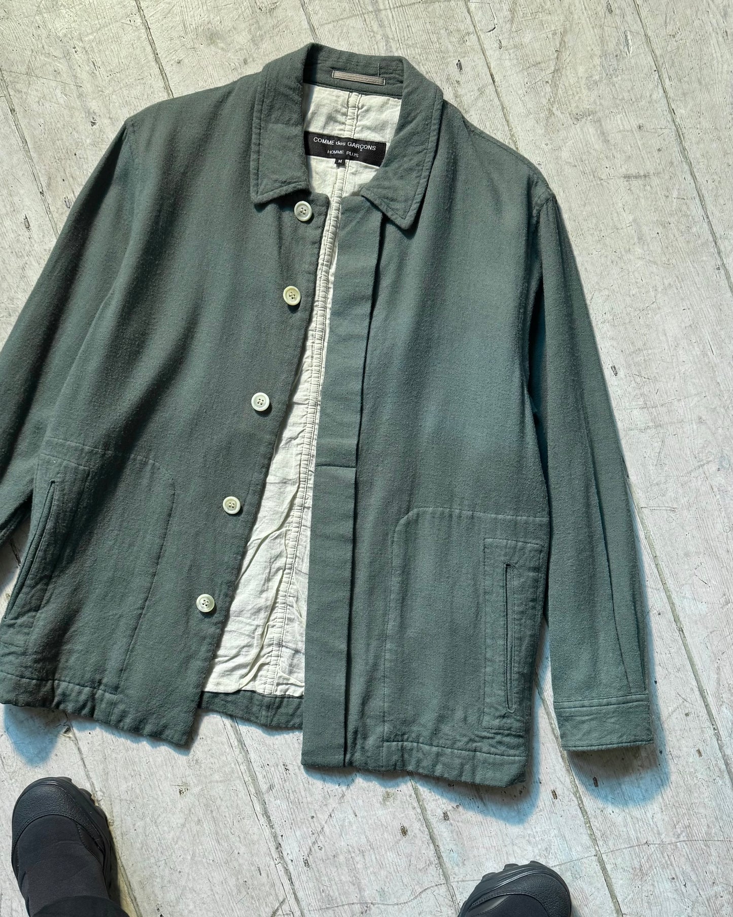 1996 Muted Grey Green Hidden Placket Jacket (~L~)