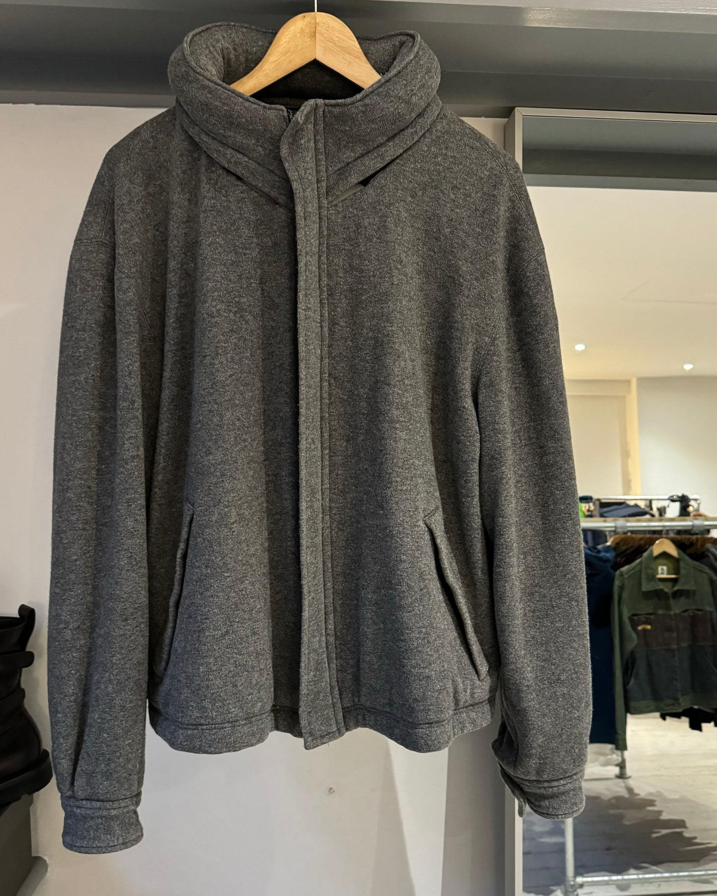 Heather Grey Windbreaker Style Jacket (L)