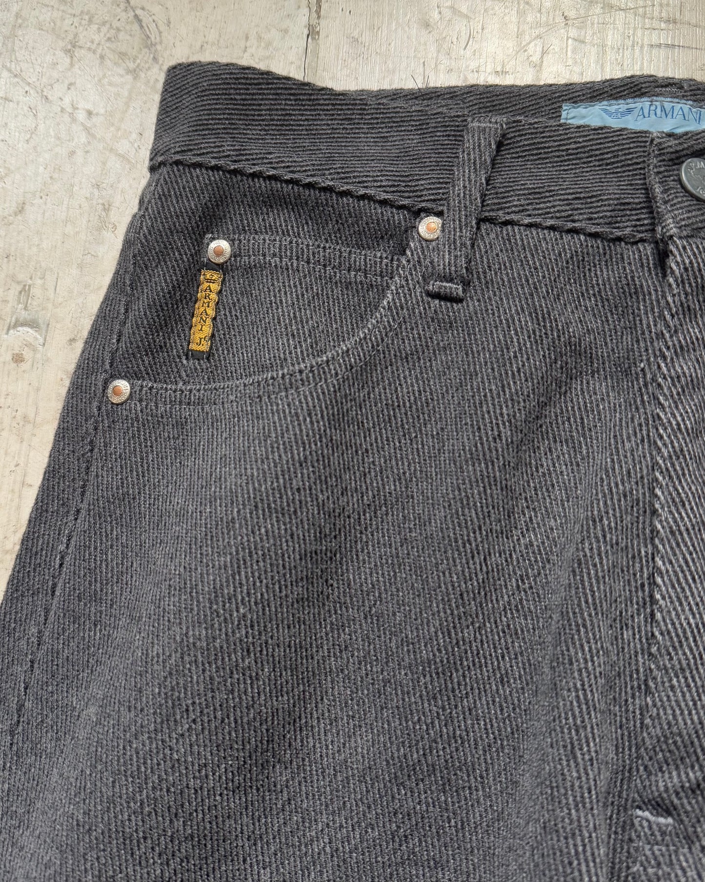Early 2000s Eco-stone Diagonal Weave Textured Grey Pants / Trousers (28~30)