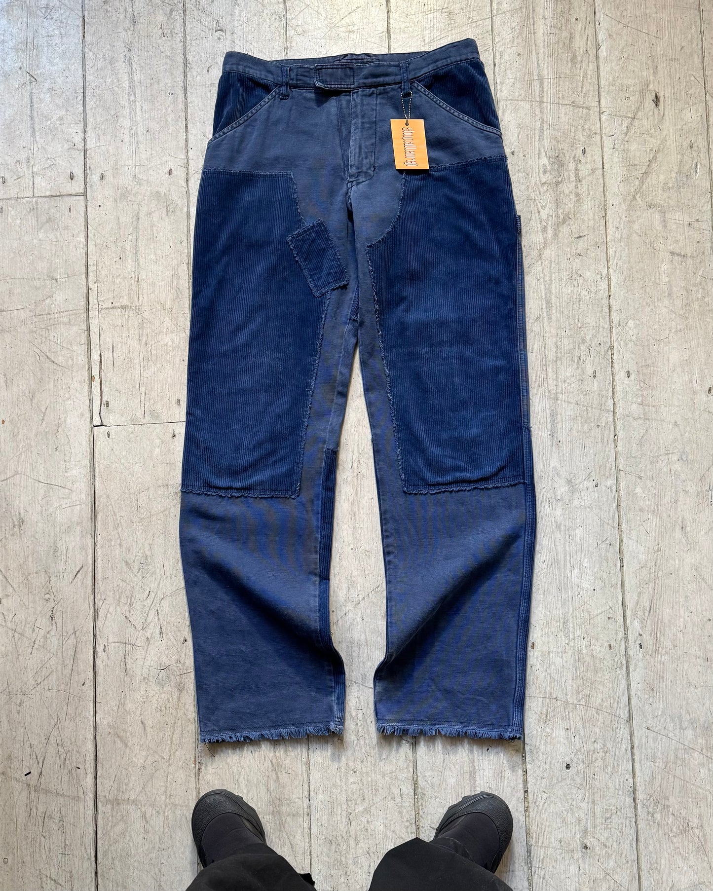 Early 2000s Blue Carpenter Style Corduroy Panel Pants (32~34)