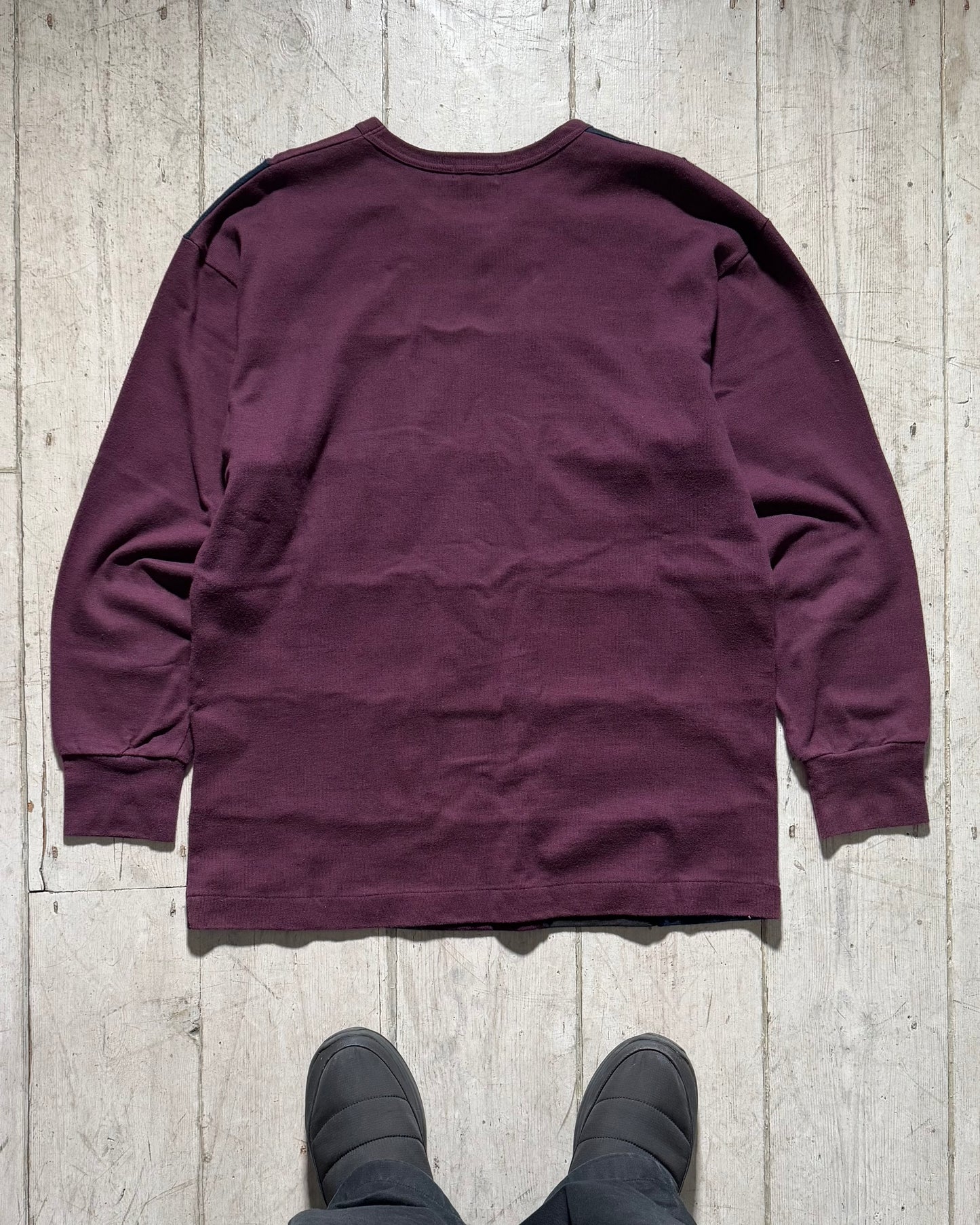 1997 Maroon / Blue Black Patchwork Style Front Top(M~L)