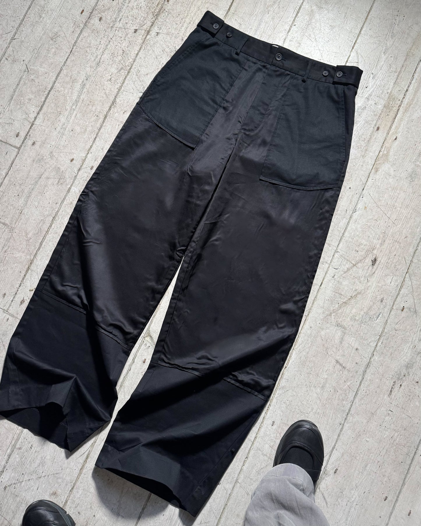2023 Panelled Black Wide Fit Pant's (31-34)