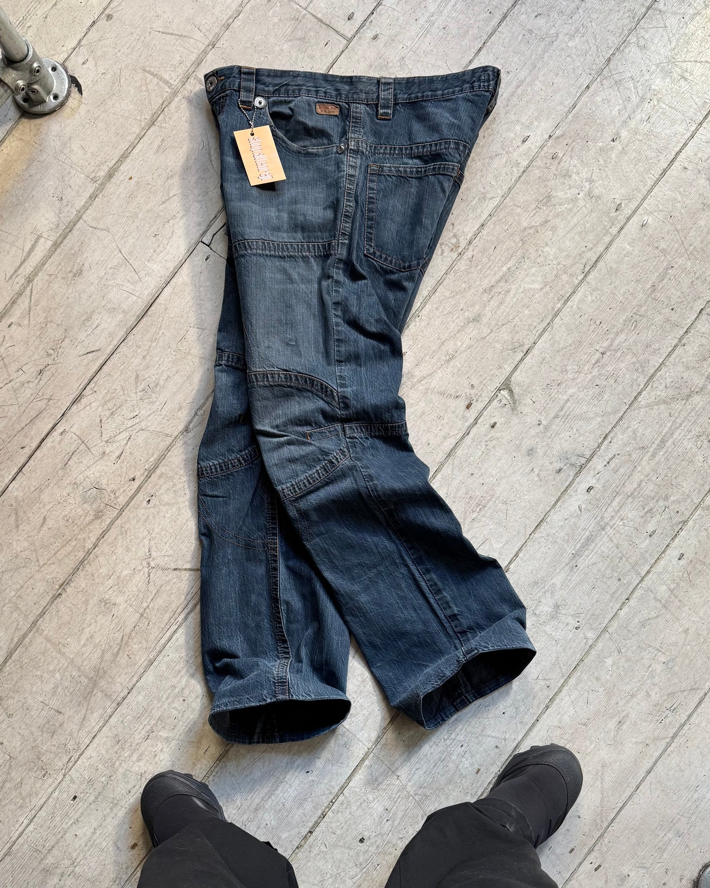 Early 2000s Blue Contrast Stitch Knee Panel Denim / Jeans (~34~)