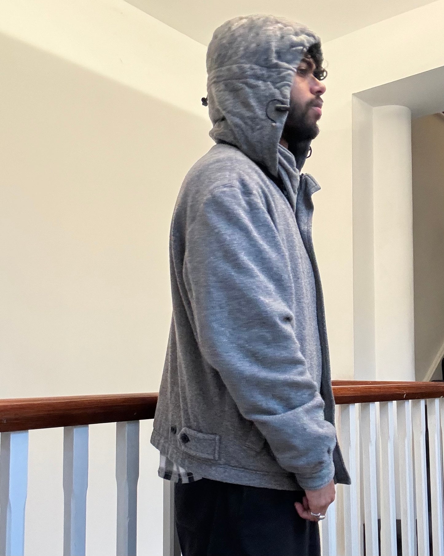 Heather Grey Windbreaker Style Jacket (L)