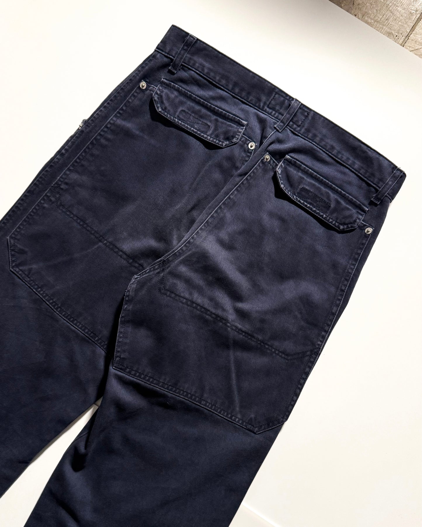 90s Washed Navy Front Carpenter Style Detail Pants (30~32)