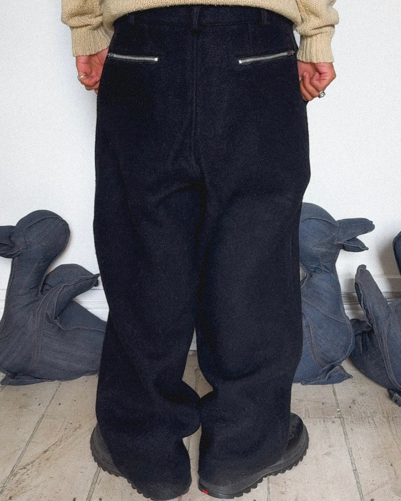1997 Heavy! Heavy! Heavy! Black Wool Pants (31~33)