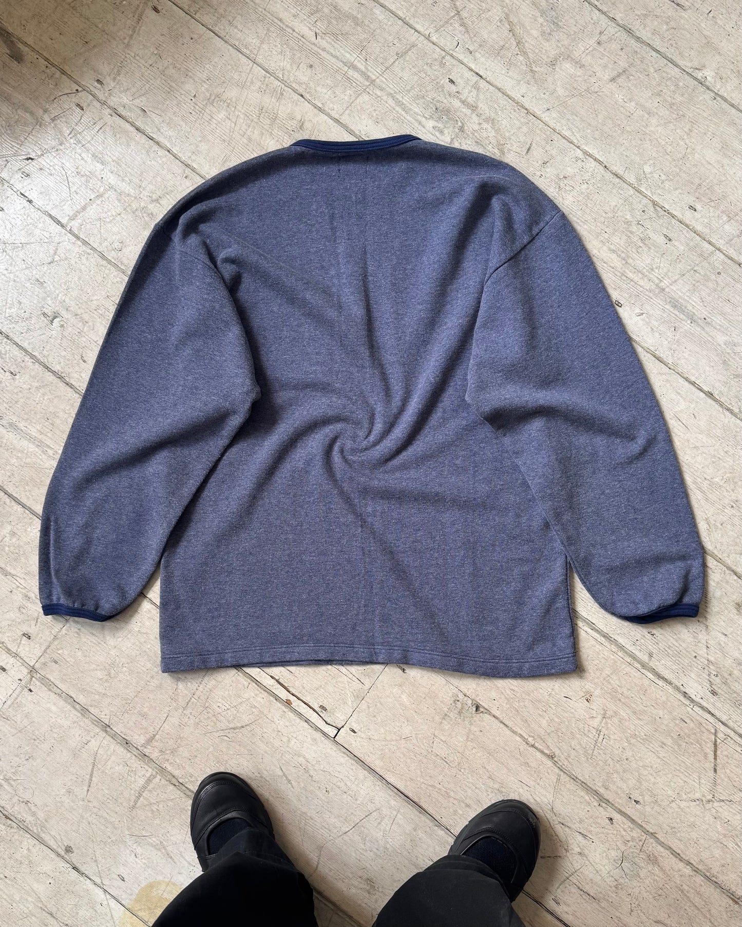 90s Stroke Logo Heather Blue Lightweight Jumper (L~ XL)