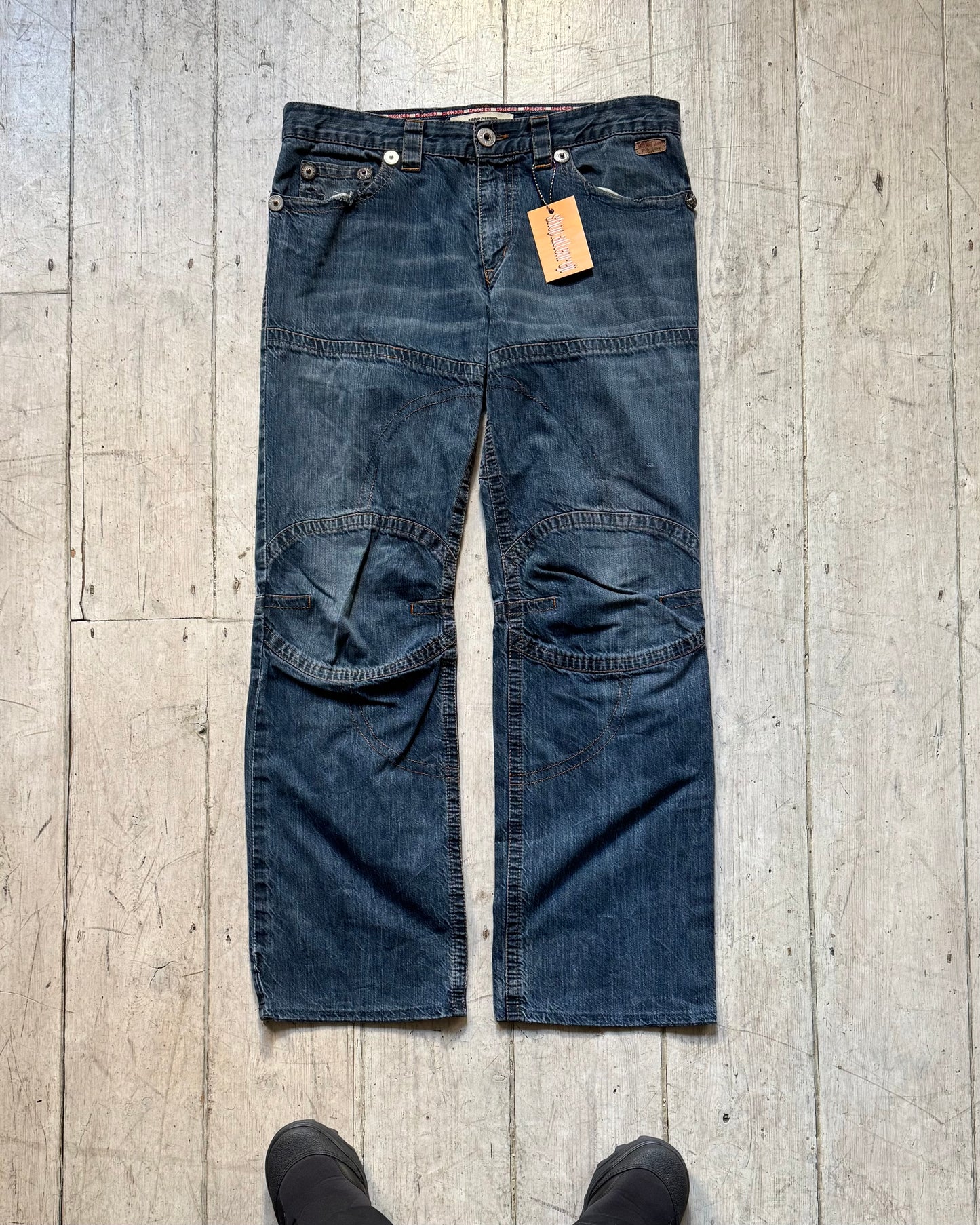 Early 2000s Blue Contrast Stitch Knee Panel Denim / Jeans (~34~)