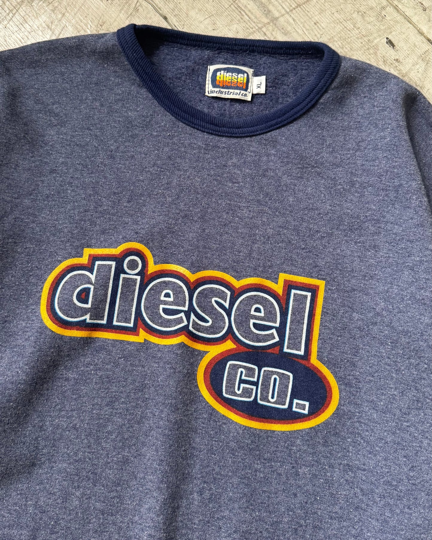 90s Stroke Logo Heather Blue Lightweight Jumper (L~ XL)