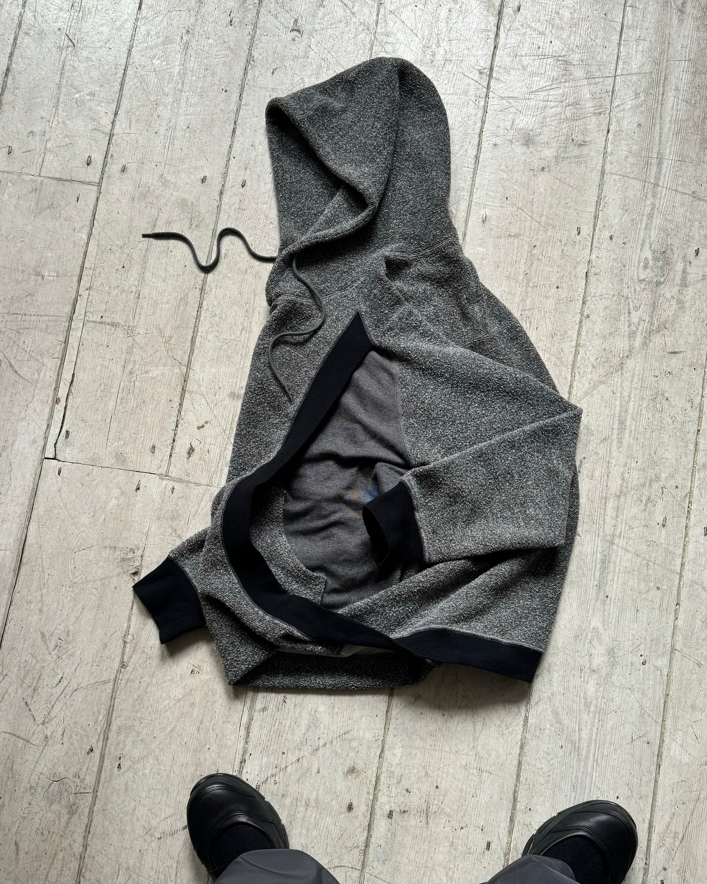 2009 Exaggerated Kangaroo Looped Ribbing Panelled Hoody (S)