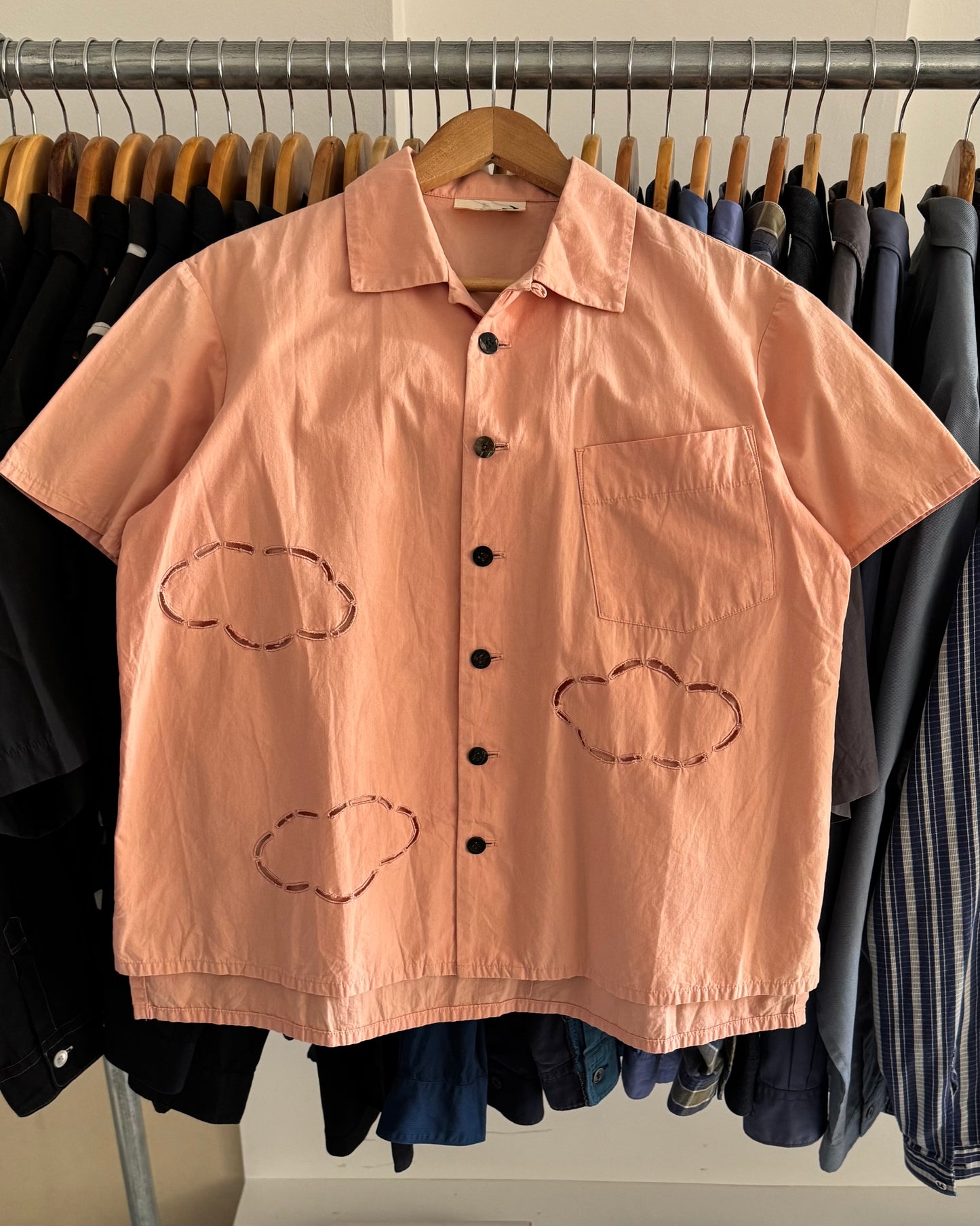 Peach Cloud Cutout Button Up Shirt (~M~)