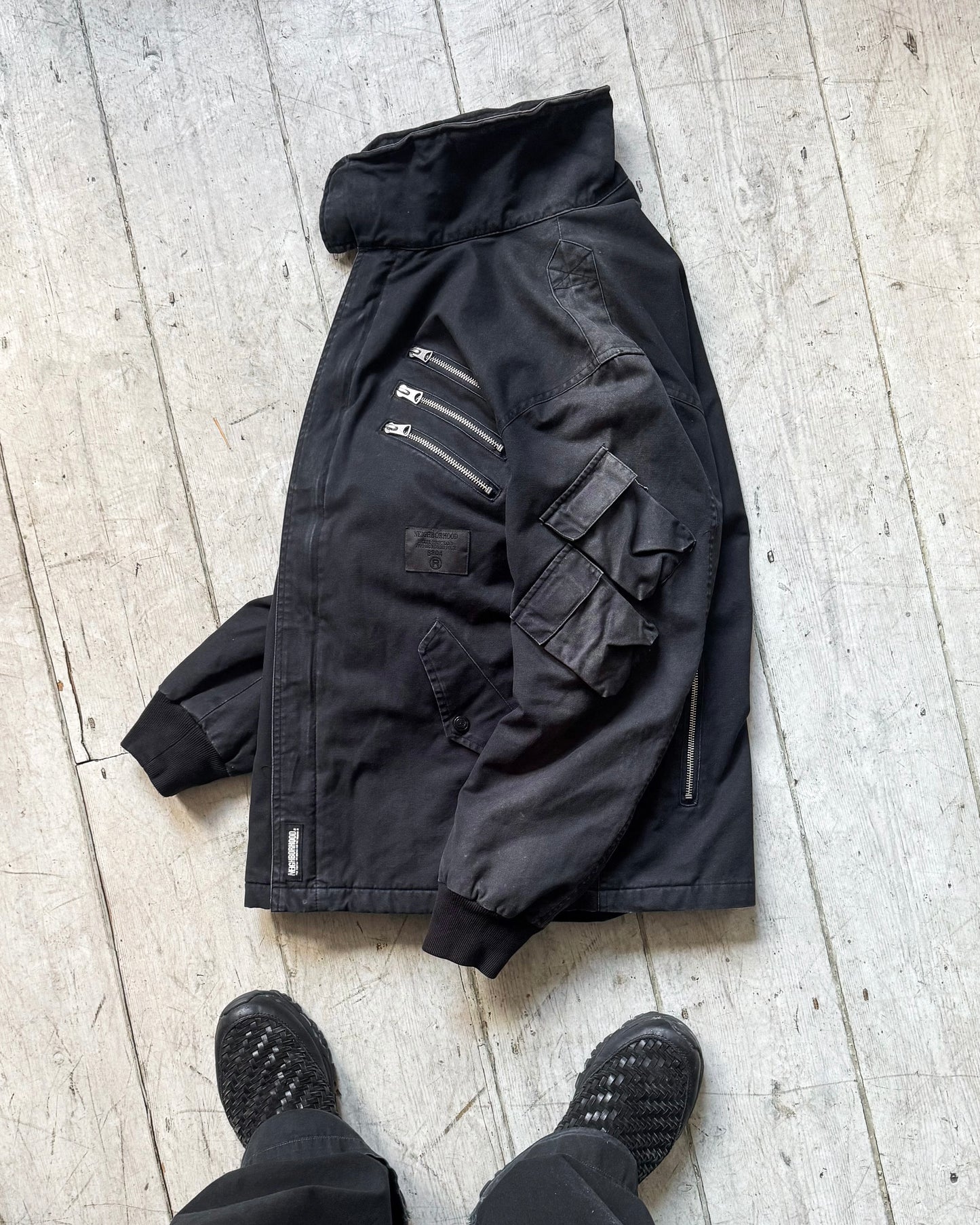 2002 Washed Black Cargo Moto / Astro Jacket (M~L)