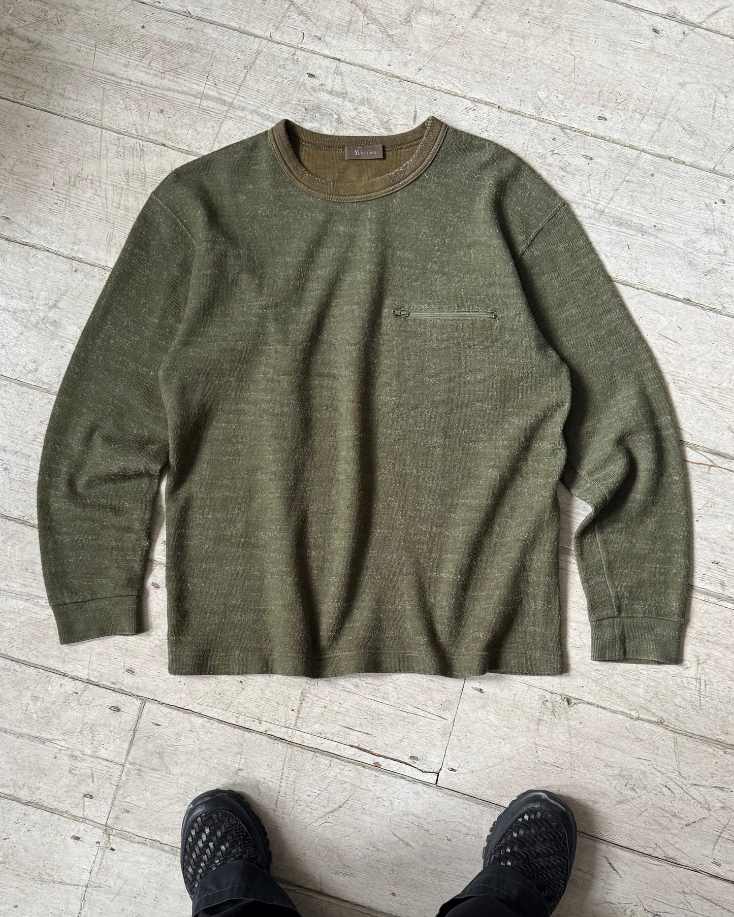 Heather Green Zip Pocket Light Weight Jumper (M~L)