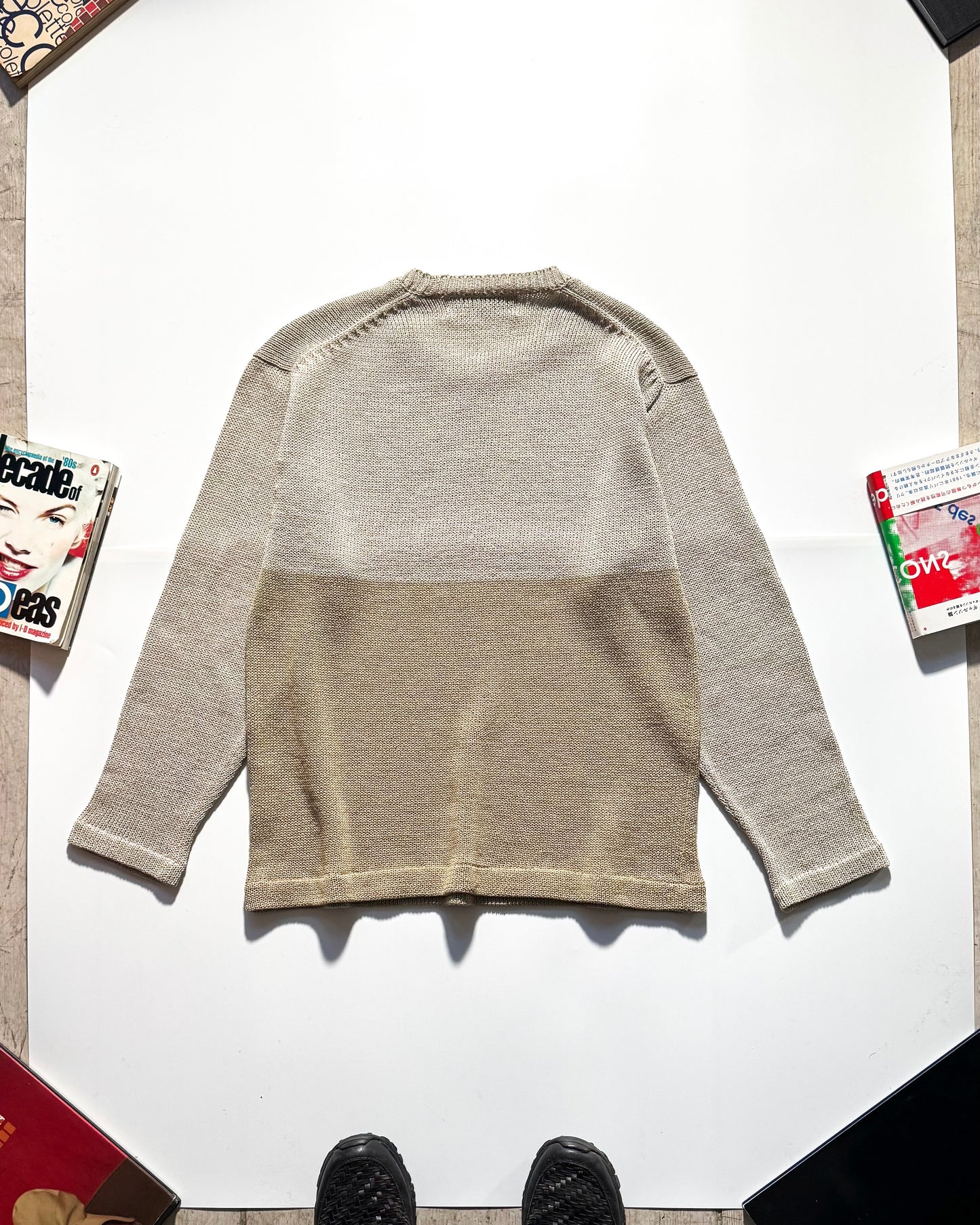 1993 Tonal Beige Split Knit Jumper (~M~)