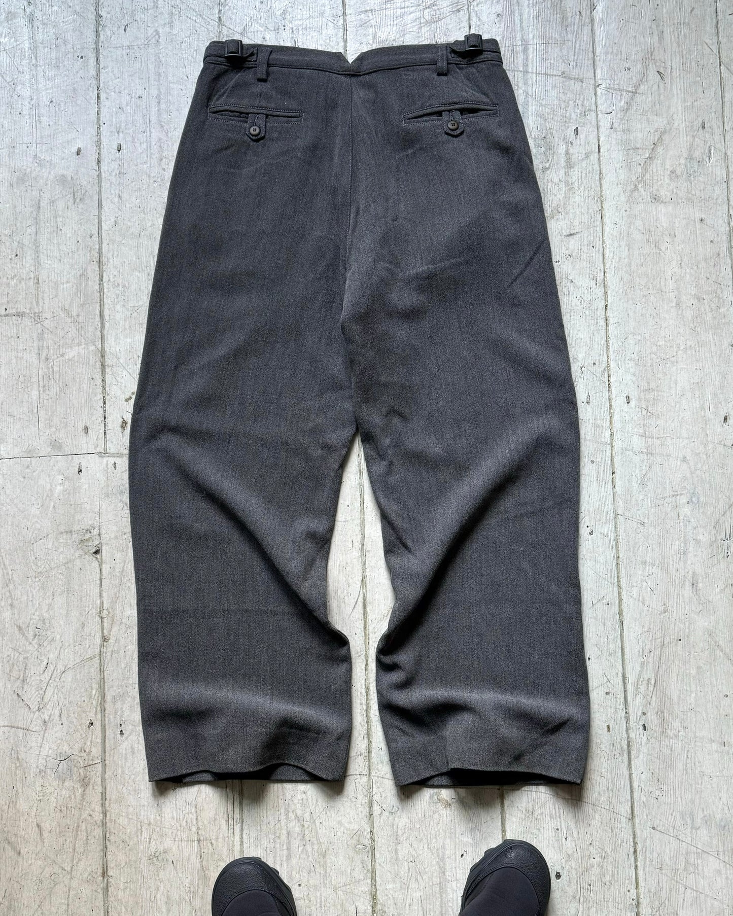 2003 Side Stripe Grey Virgin Wool / Cotton Blend Pants (30~31)
