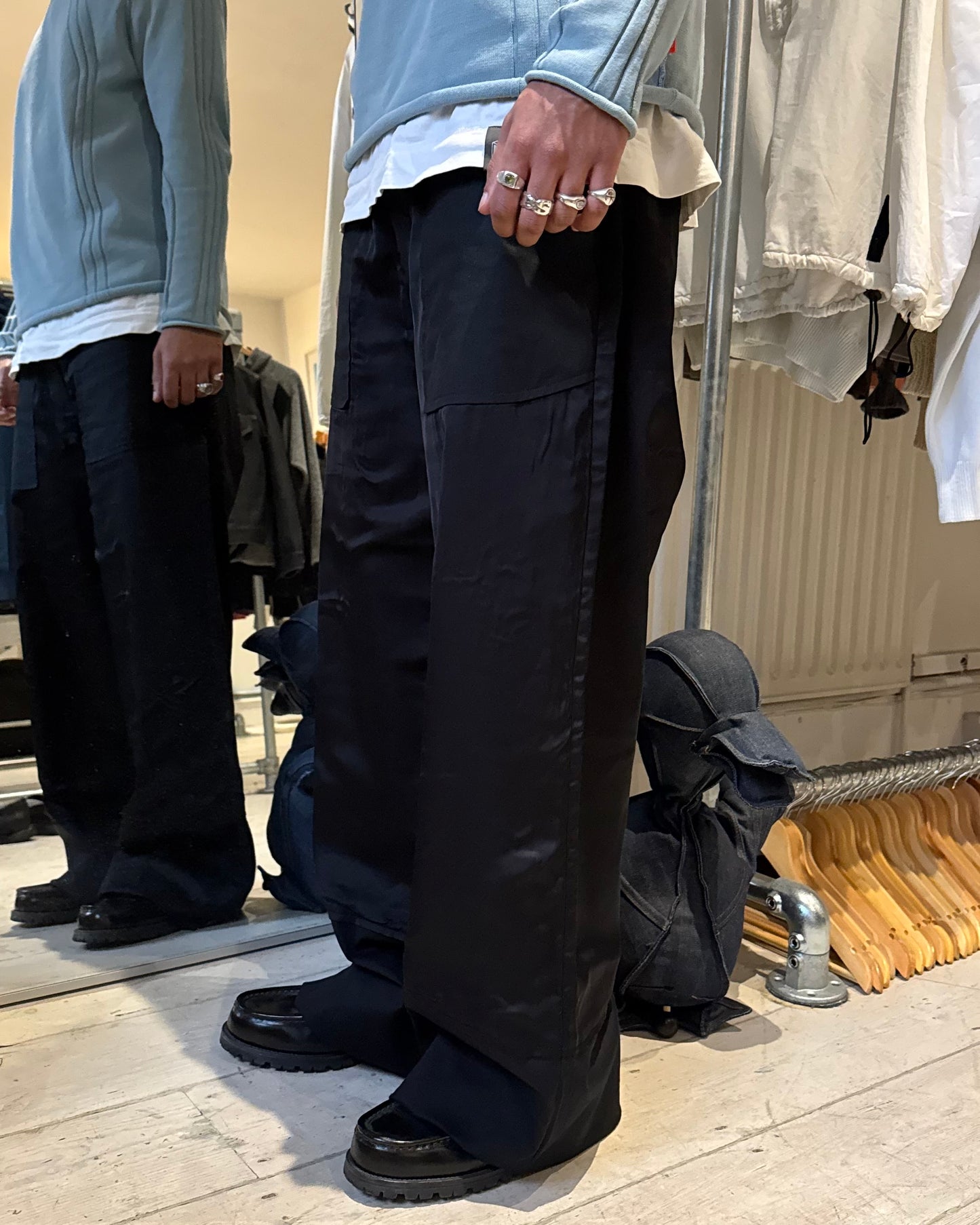 2023 Panelled Black Wide Fit Pant's (31-34)