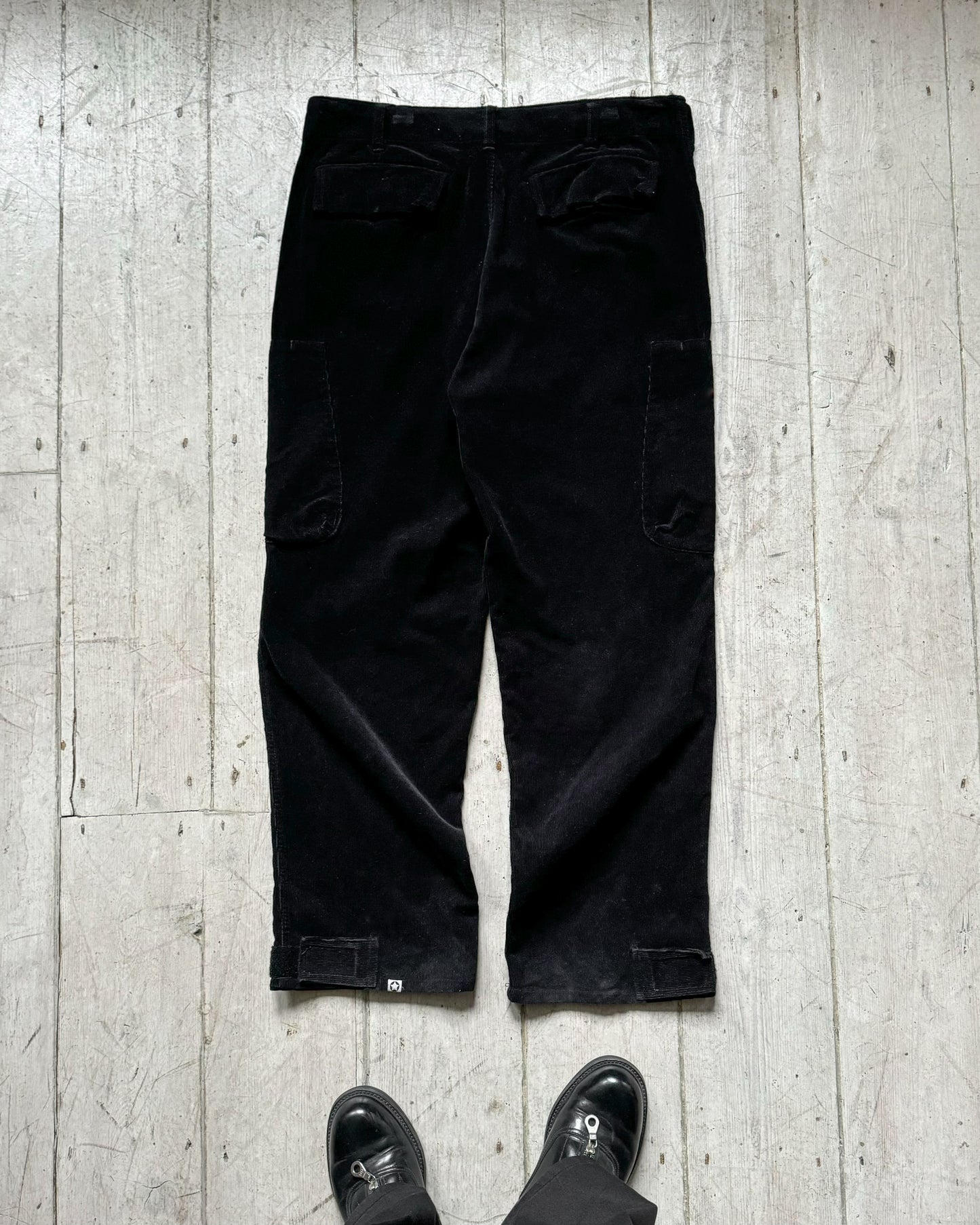 Black Corduroy Cargo Pocket Pants (32~34)