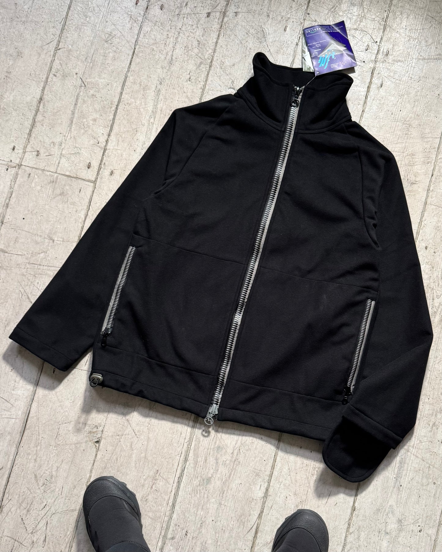 1999 Proline Black Micro Fleece Mitten Sleeve Zip Up Jacket (~M~)