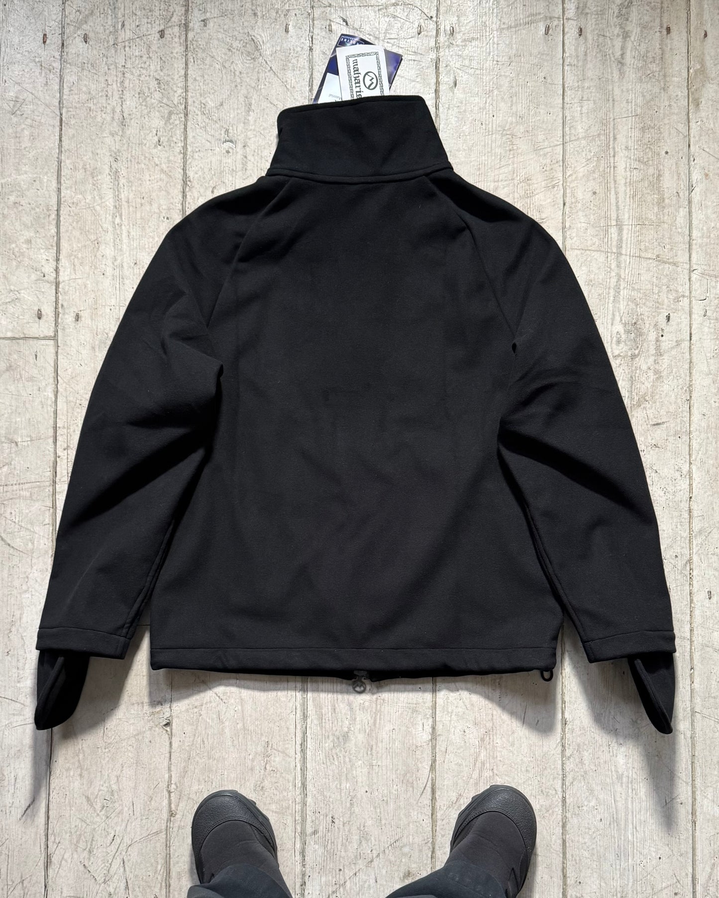 1999 Proline Black Micro Fleece Mitten Sleeve Zip Up Jacket (~M~)