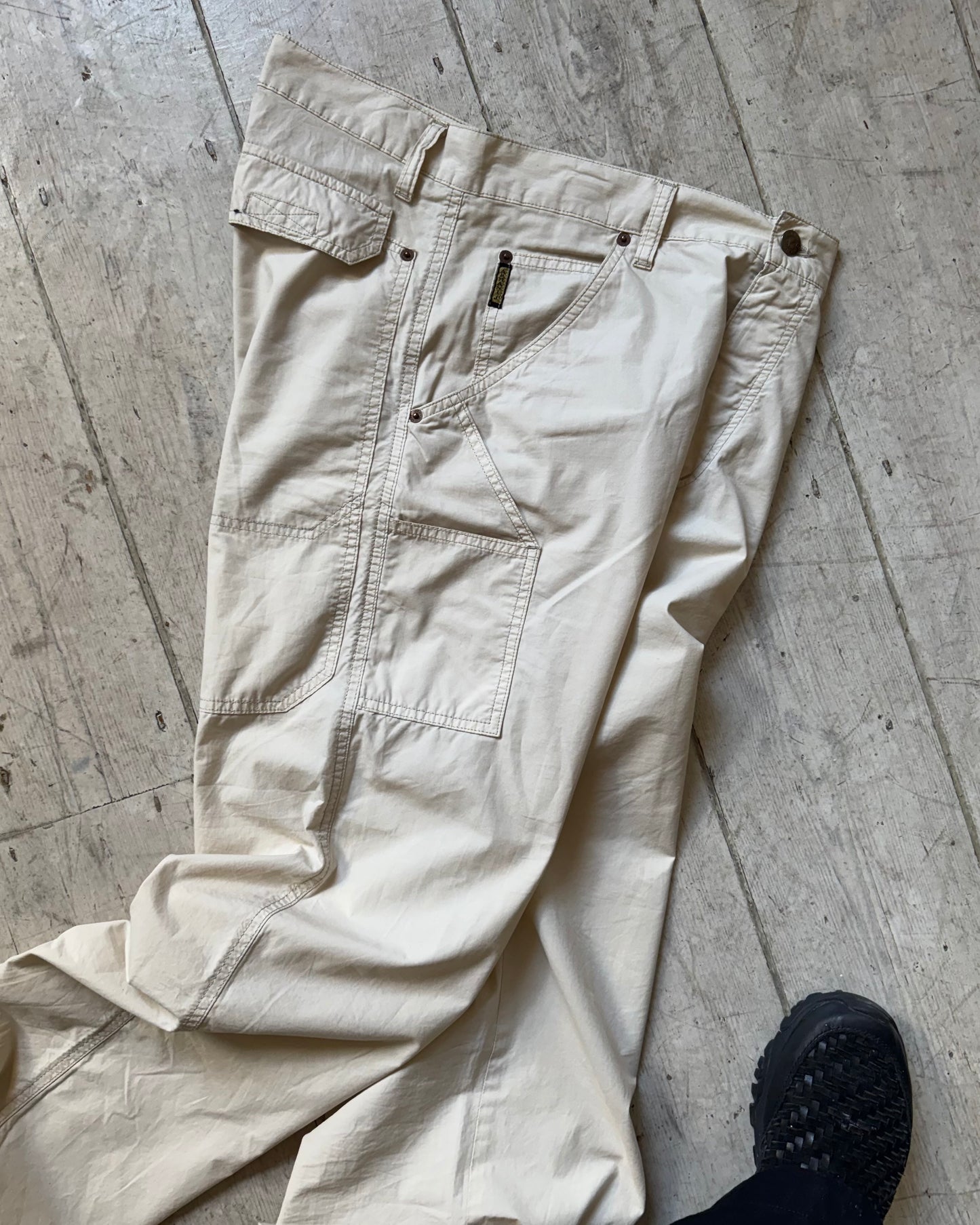 Early 2000s Cream Lightweight Front Carpenter Pants (31~33)