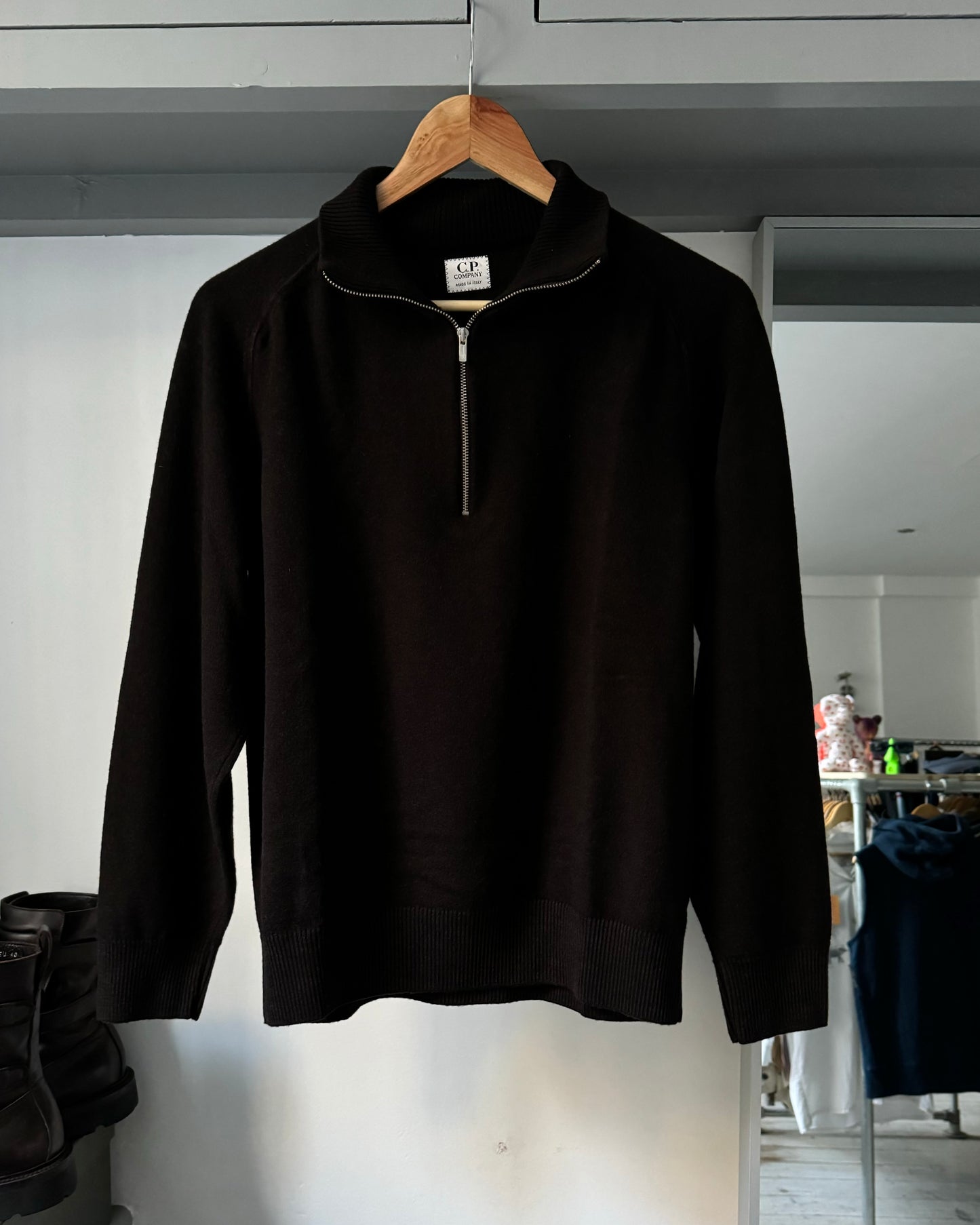AW05 Quarter Zip Charcoal Knit Jumper (~S~)
