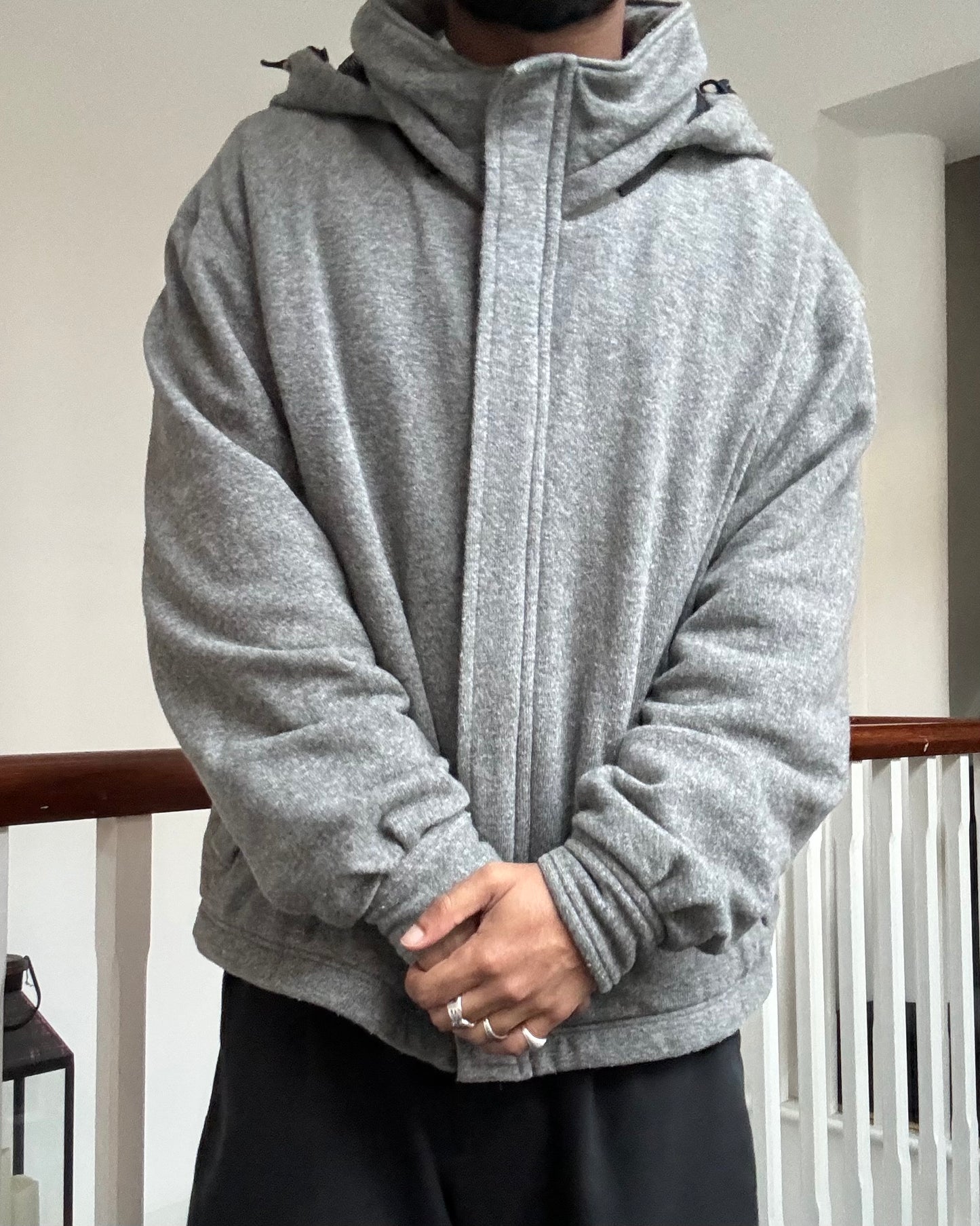 Heather Grey Windbreaker Style Jacket (L)