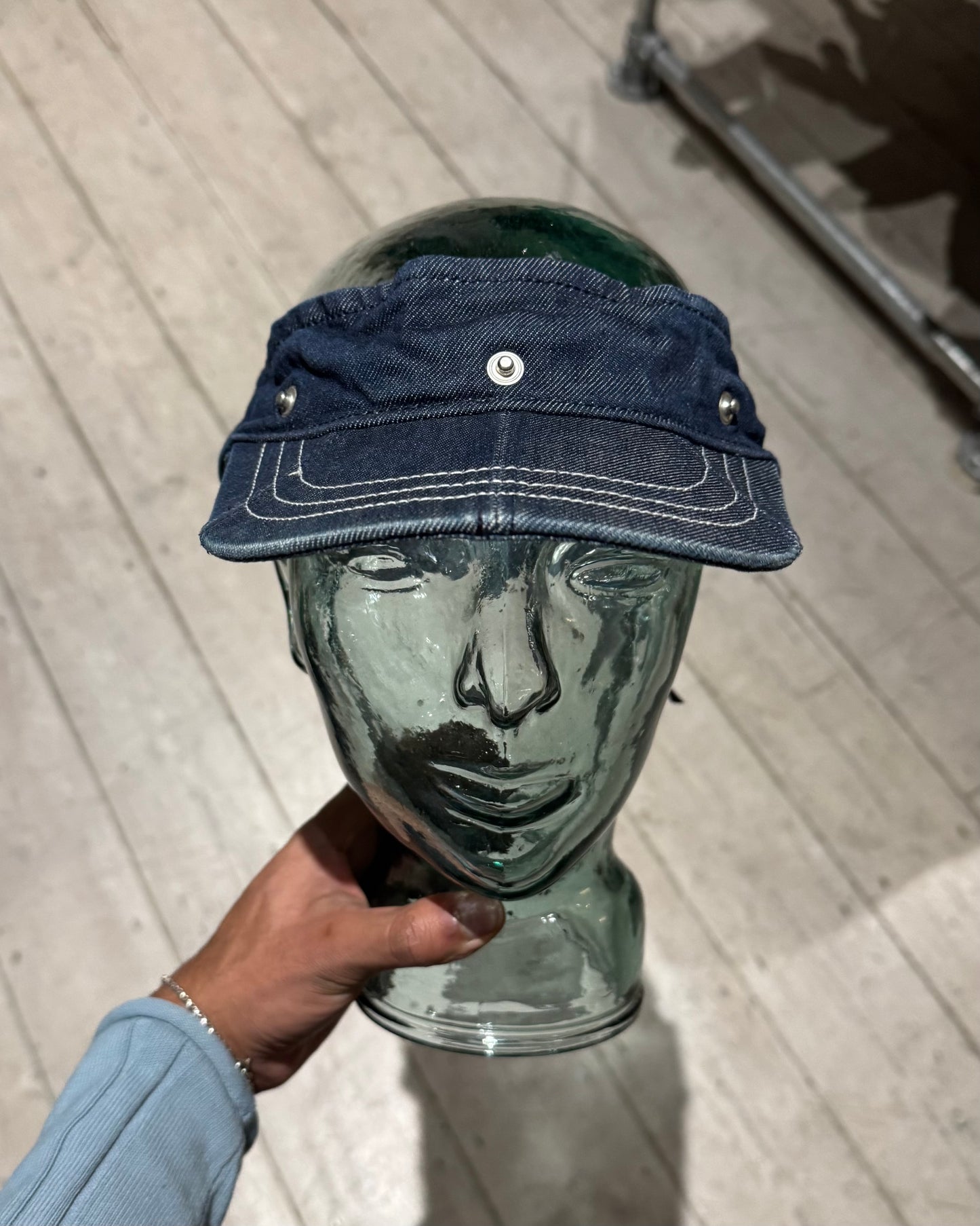 Early 2000s 2 in 1 Convertible Denim Snap Off Visor Cap / Hat