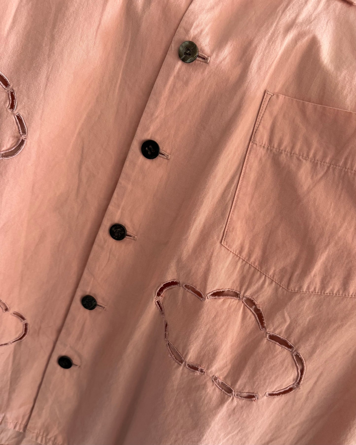 Peach Cloud Cutout Button Up Shirt (~M~)
