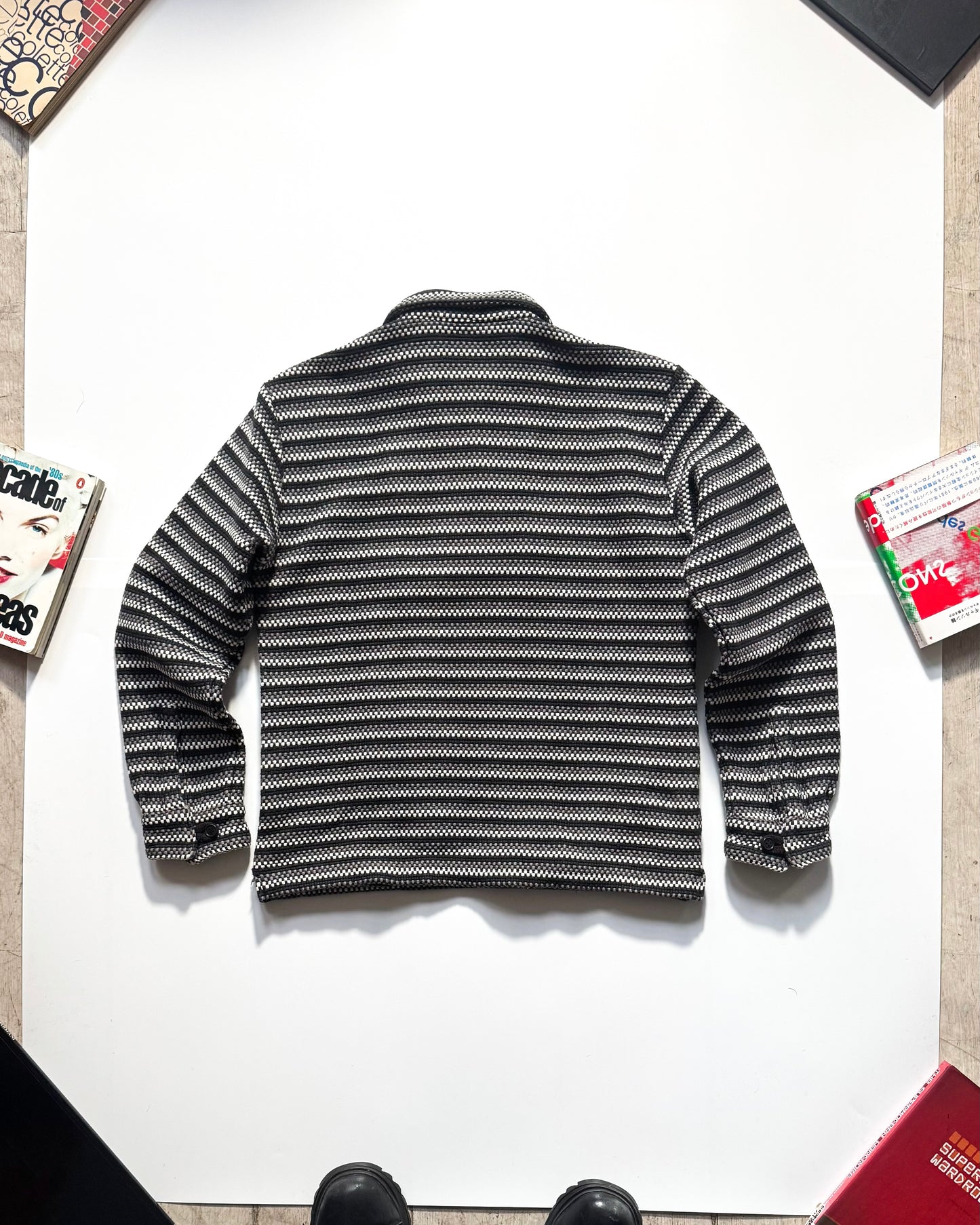 Early 2000s Black Grey White Chunky Knit Pullover (~M~)