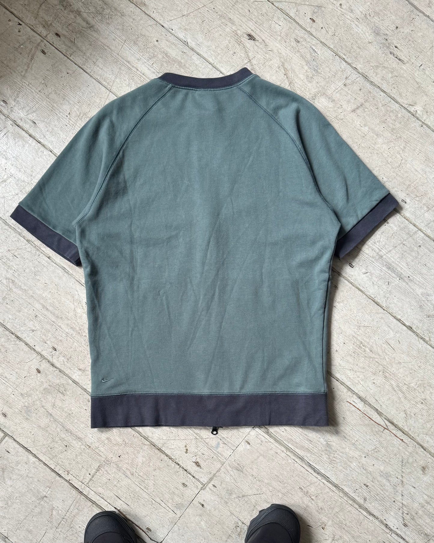 Spring 2001 Tonal Washed Blue / Grey Zip Up Jersey Top (~M~)