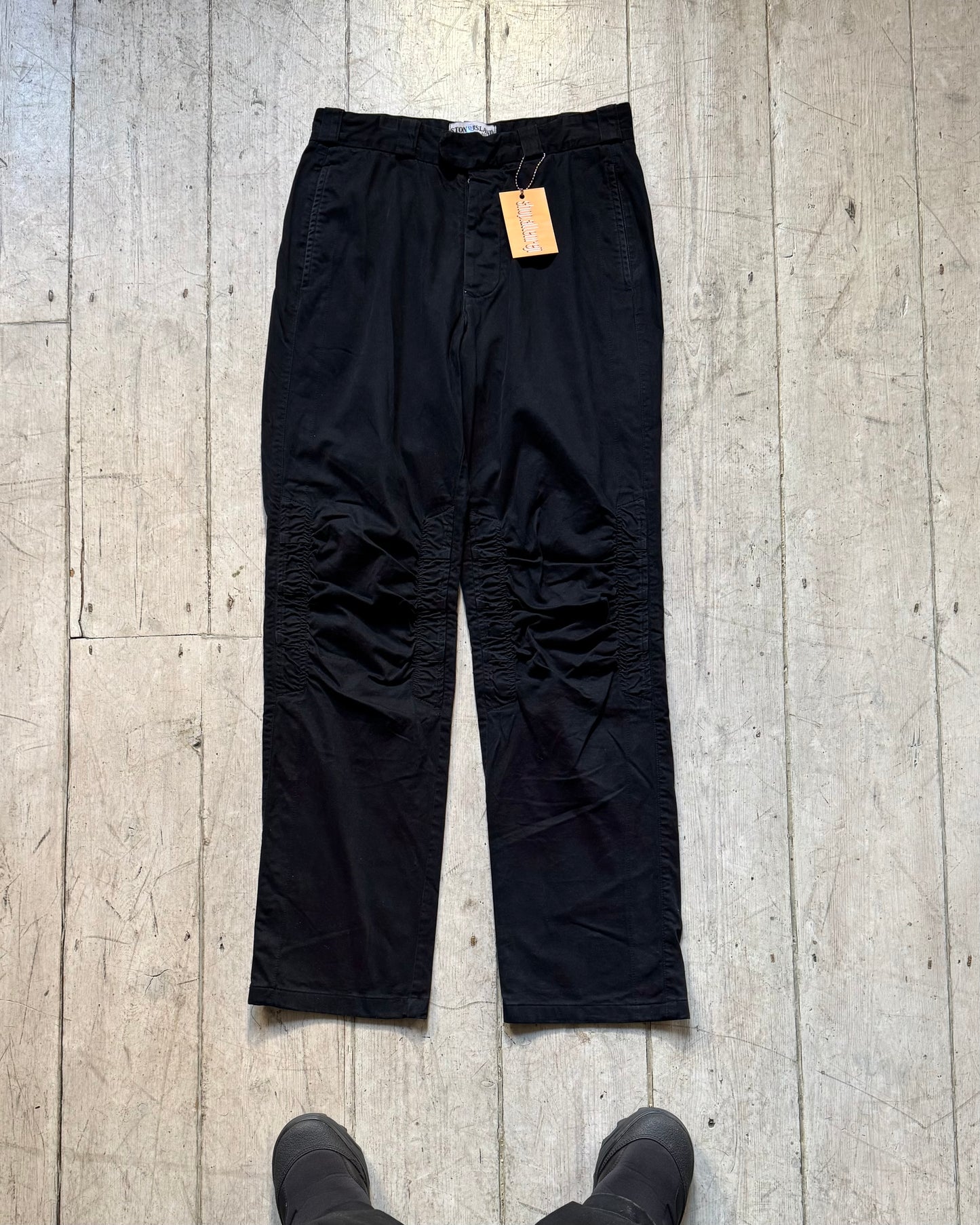 2000s Black Ruched Knee Detail Pants (28~29)