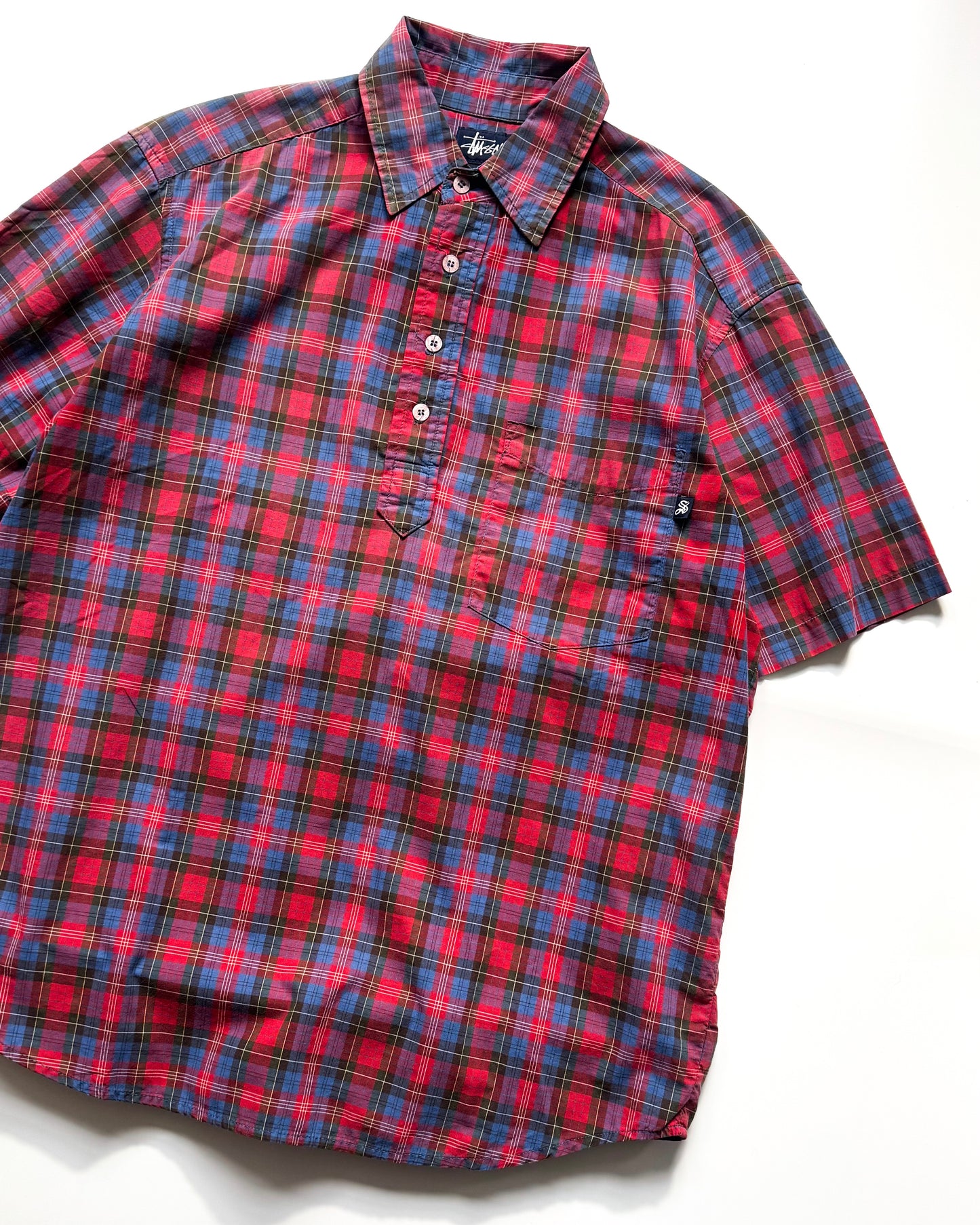Plaid Quarter Button Up Shirt (M~L)