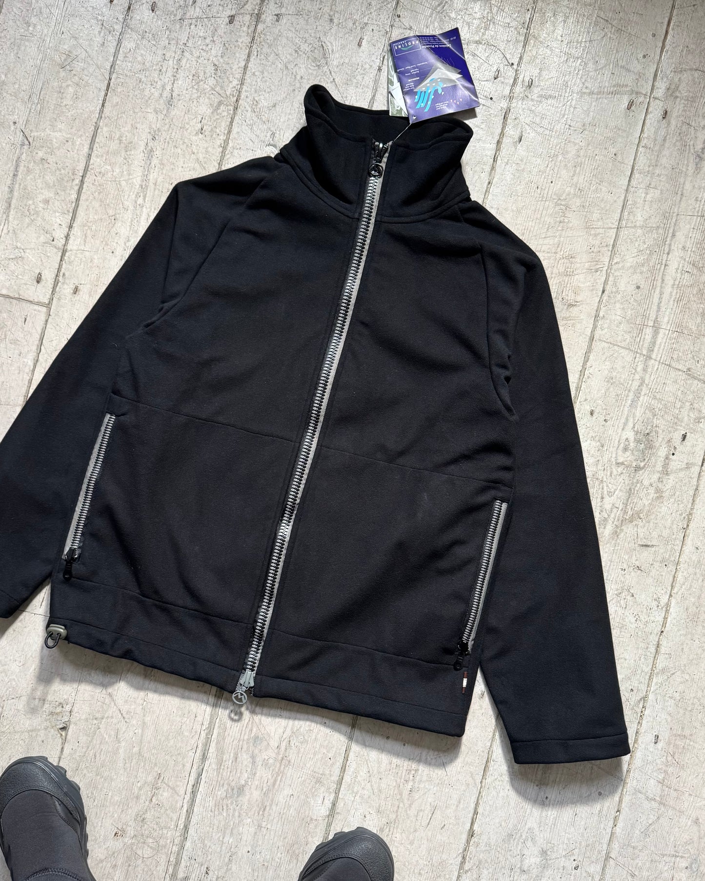 1999 Proline Black Micro Fleece Mitten Sleeve Zip Up Jacket (~M~)