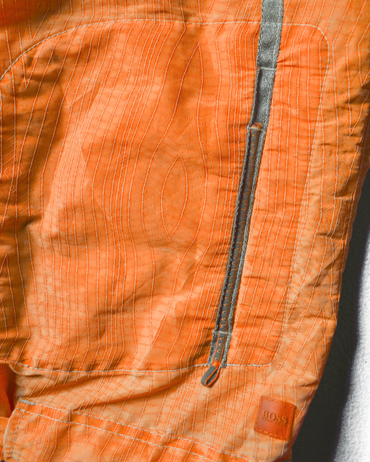 2005 Orange Grain Stitch Pattern Parachute Jacket (~XL~)
