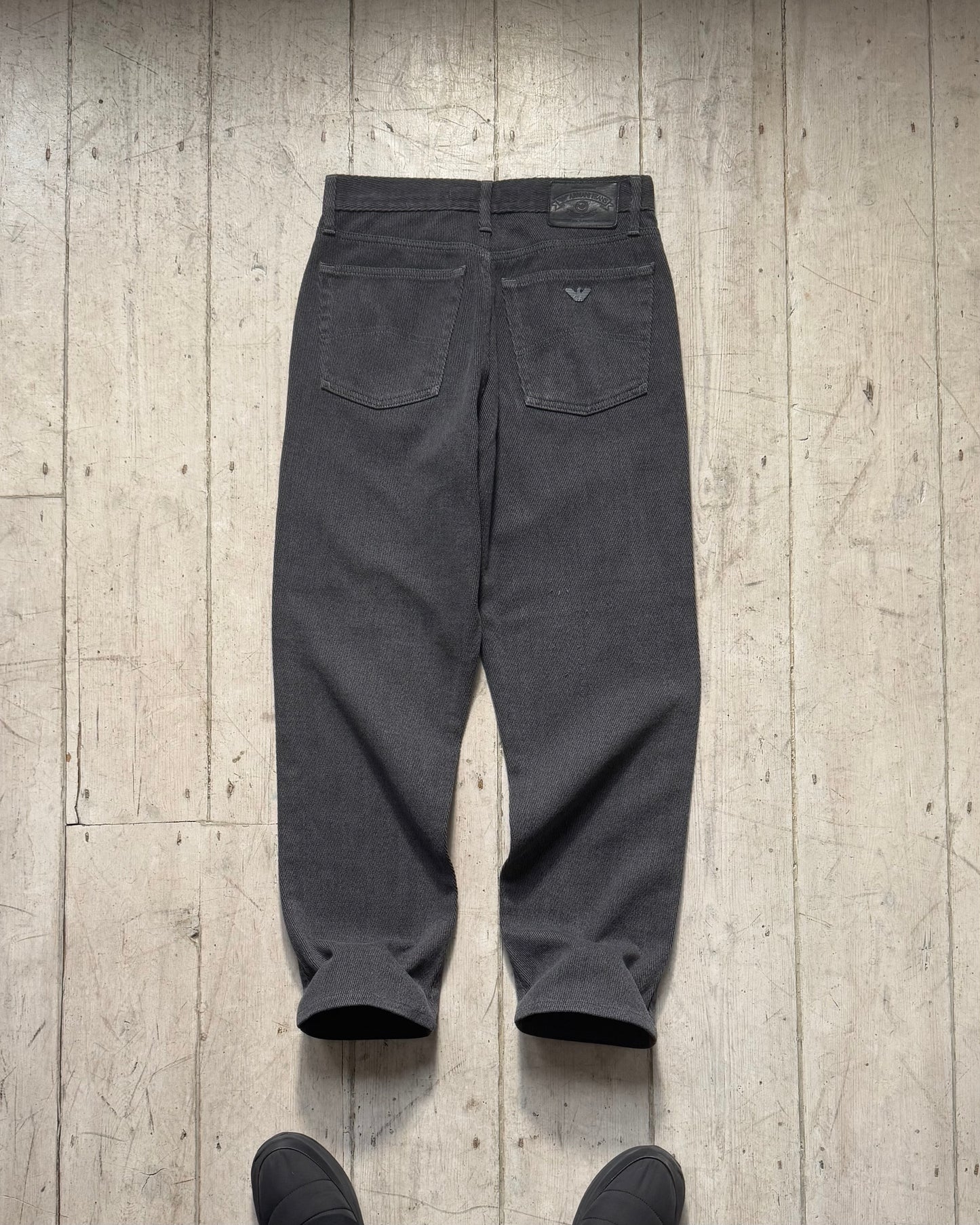 Early 2000s Eco-stone Diagonal Weave Textured Grey Pants / Trousers (28~30)