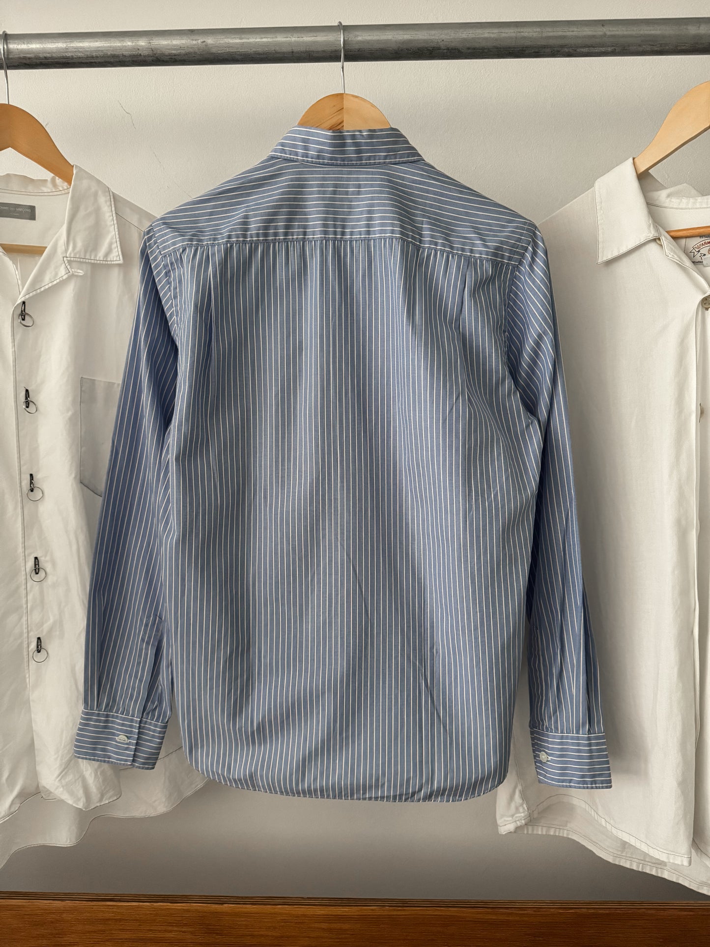 2008 Cross Patchwork Pinstripe Blue / White Shirt (~S~)