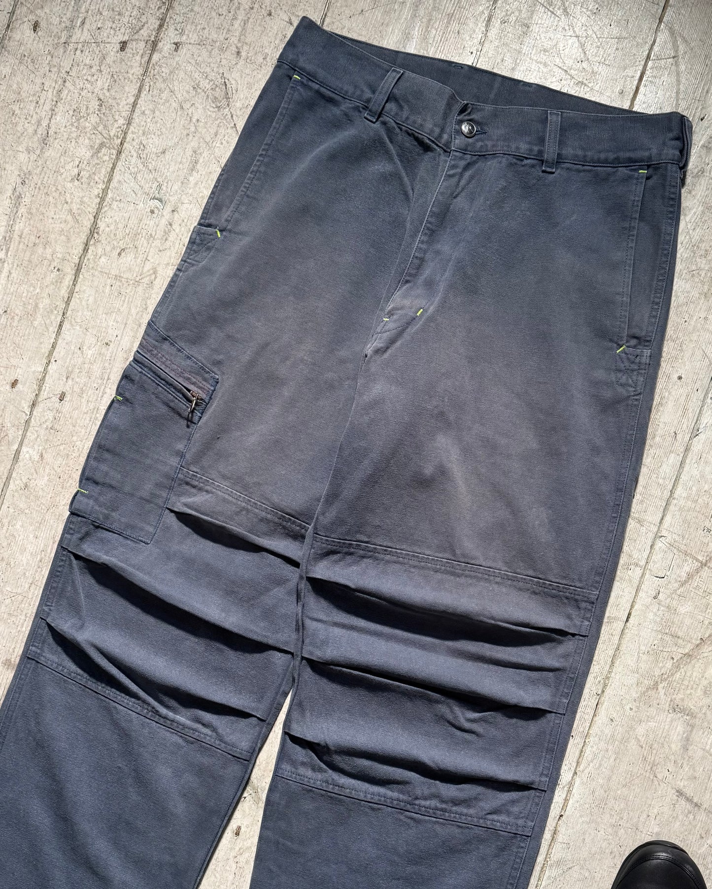 Cold Grey / Lime Asymmetrical Knee Darted Cargo Pant's (32~33)