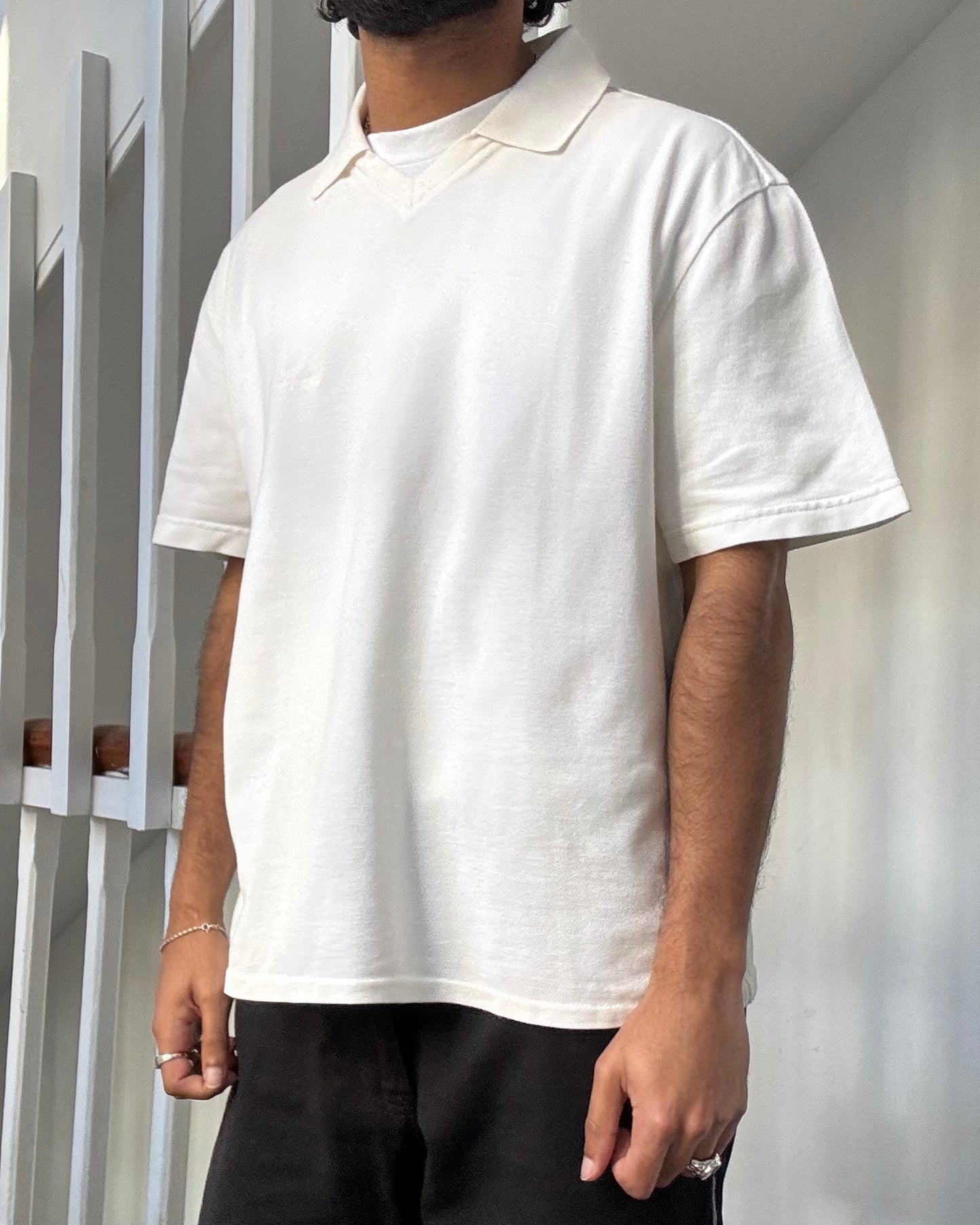 90s White Polo Shirt / Top (~M~)