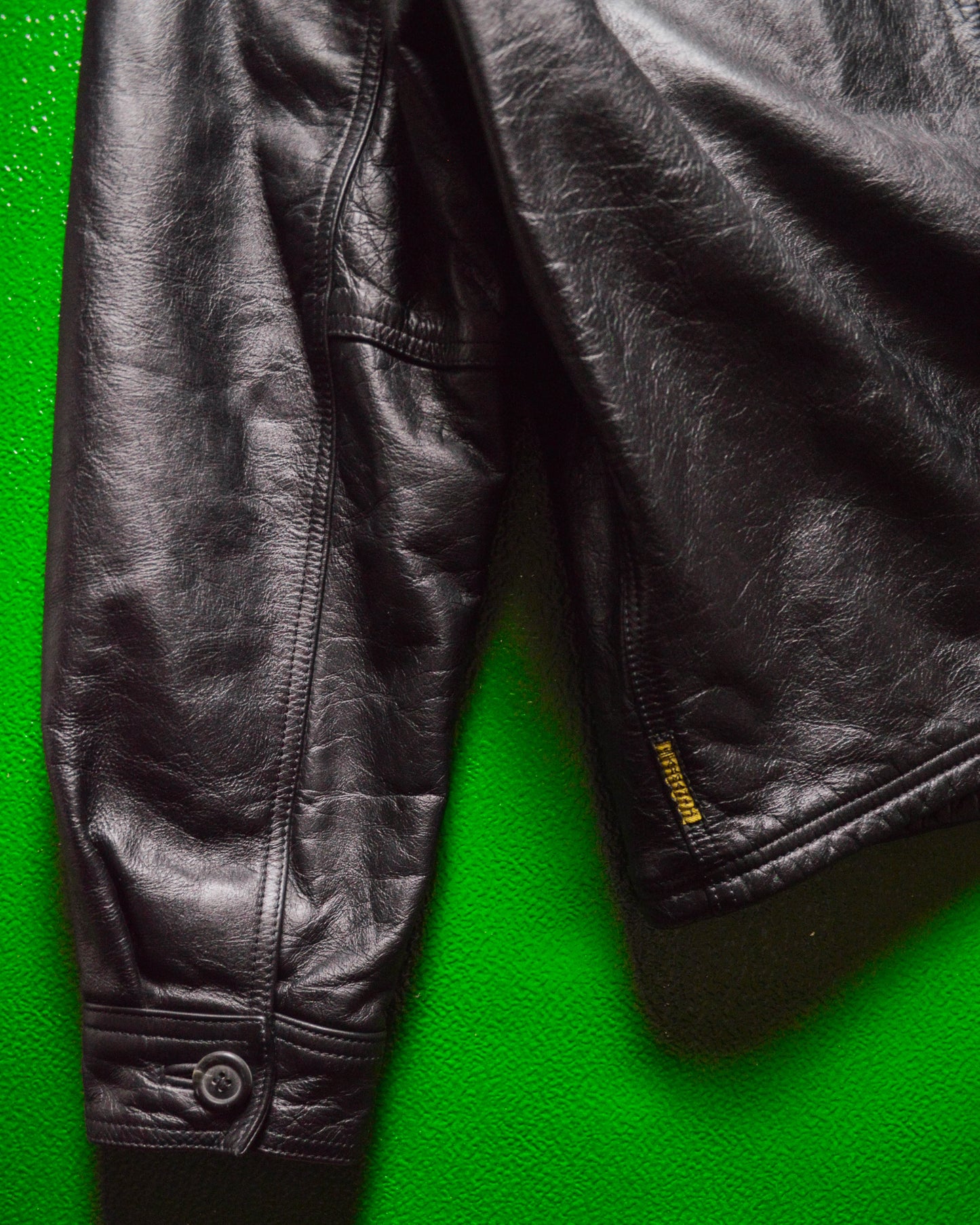 90s Detachable Collar Lined Leather Jacket (~L~)