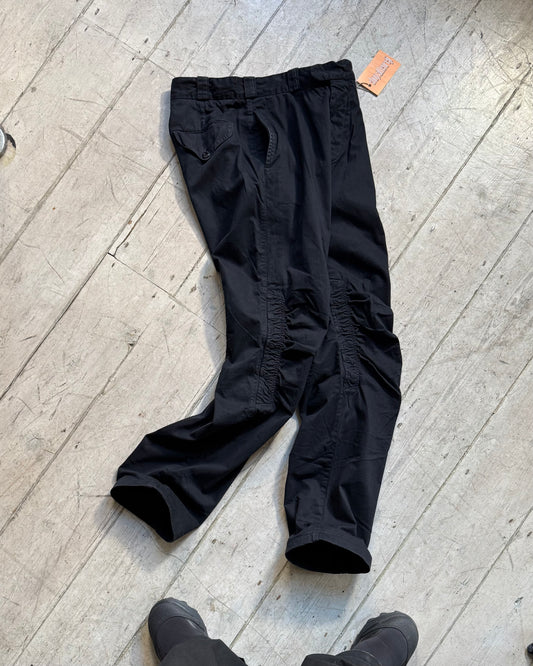 2000s Black Ruched Knee Detail Pants (28~29)